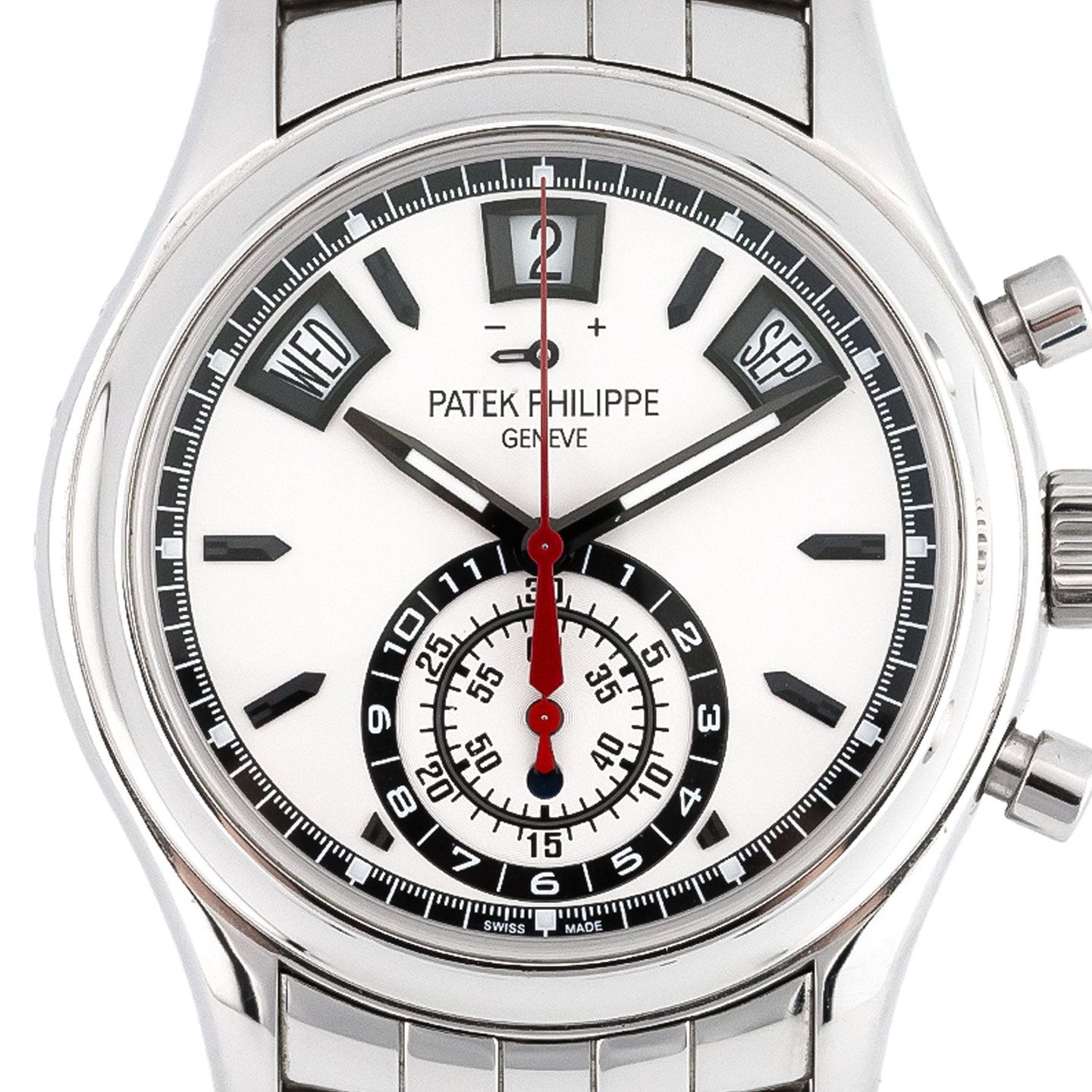 Patek Philippe Annual Calendar Chronograph 5960/1A-001 (2015) - Zilver wijzerplaat 41mm Staal (2/6)