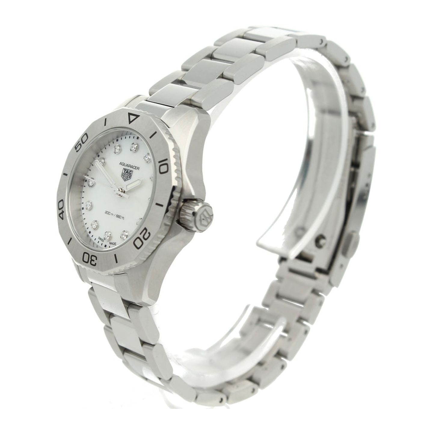 TAG Heuer Aquaracer Lady WBP1416.BA0622 (2024) - White dial 30 mm Steel case (2/7)