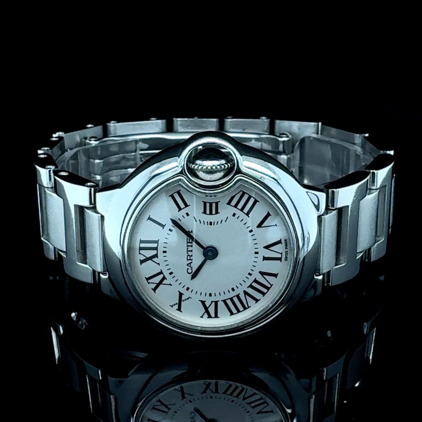 Cartier Ballon Bleu 28mm 3009 (2011) - White dial 28 mm Steel case (2/8)