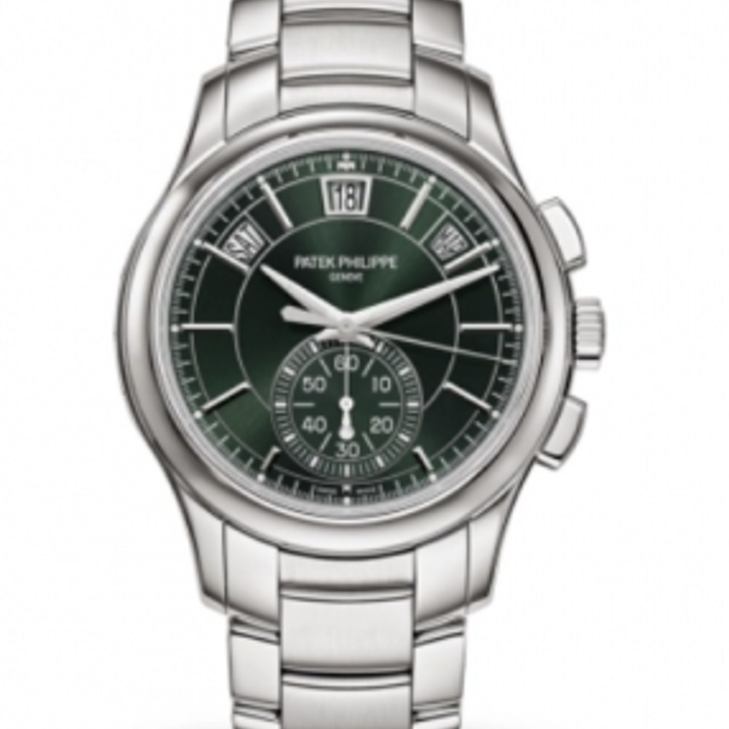 Patek Philippe Annual Calendar Chronograph 5905/1A-001 (Onbekend (willekeurig serienummer)) - Groen wijzerplaat 42mm Staal (1/1)