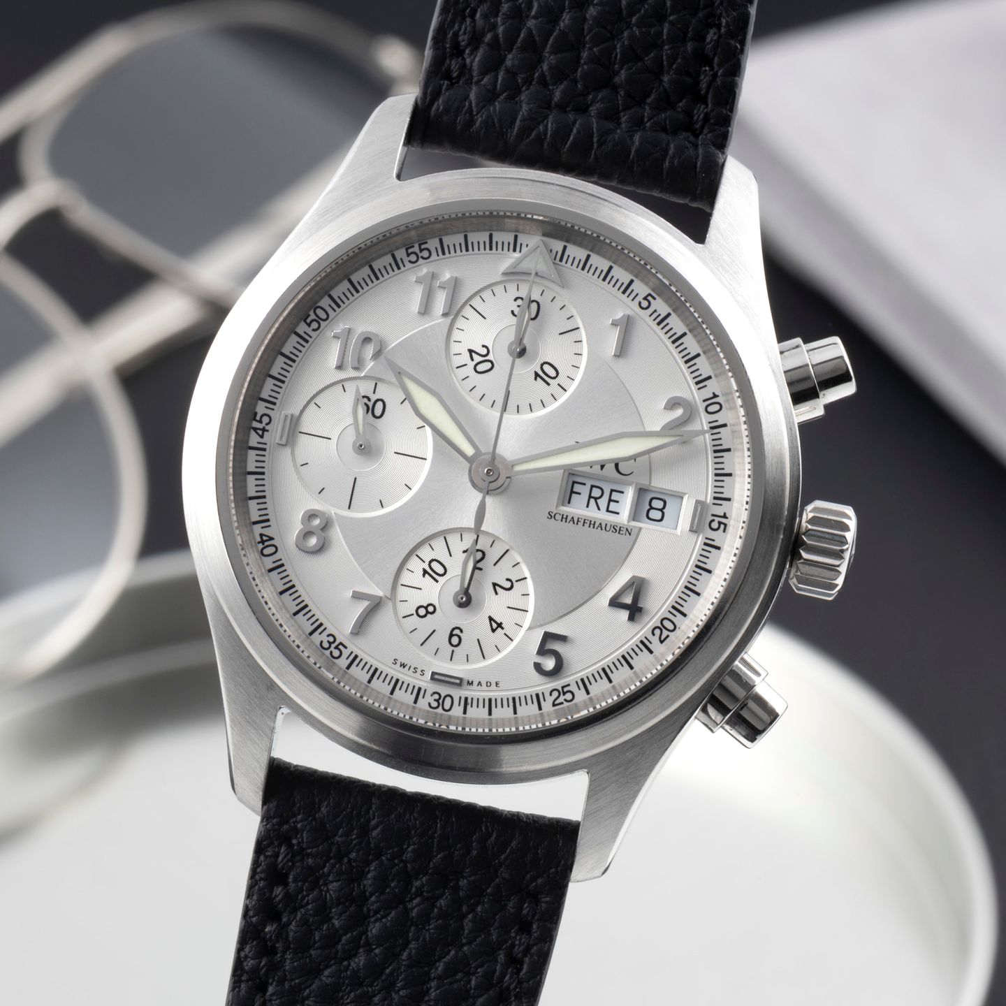 IWC Pilot Spitfire Chronograph IW370621 (2004) - Zilver wijzerplaat 39mm Staal (3/8)