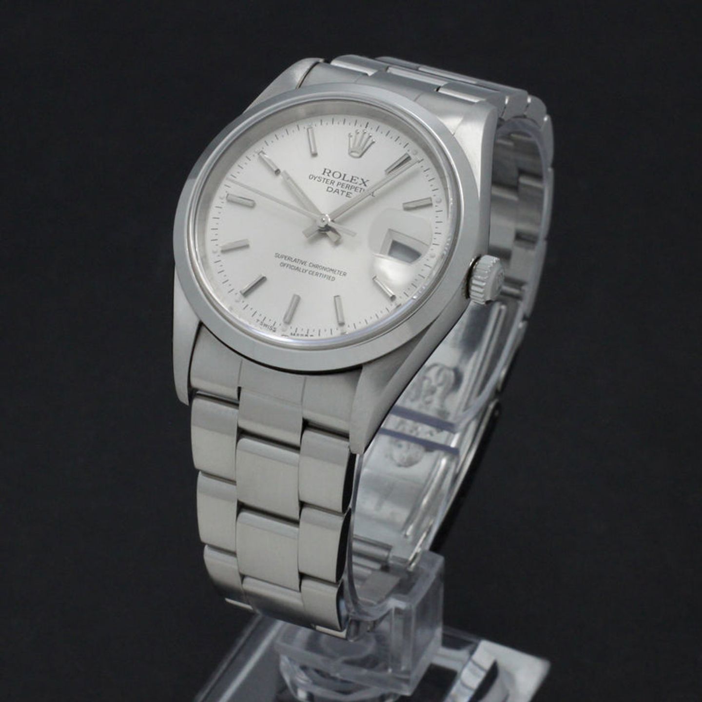 Rolex Oyster Perpetual Date 15200 (1997) - Zilver wijzerplaat 34mm Staal (2/7)