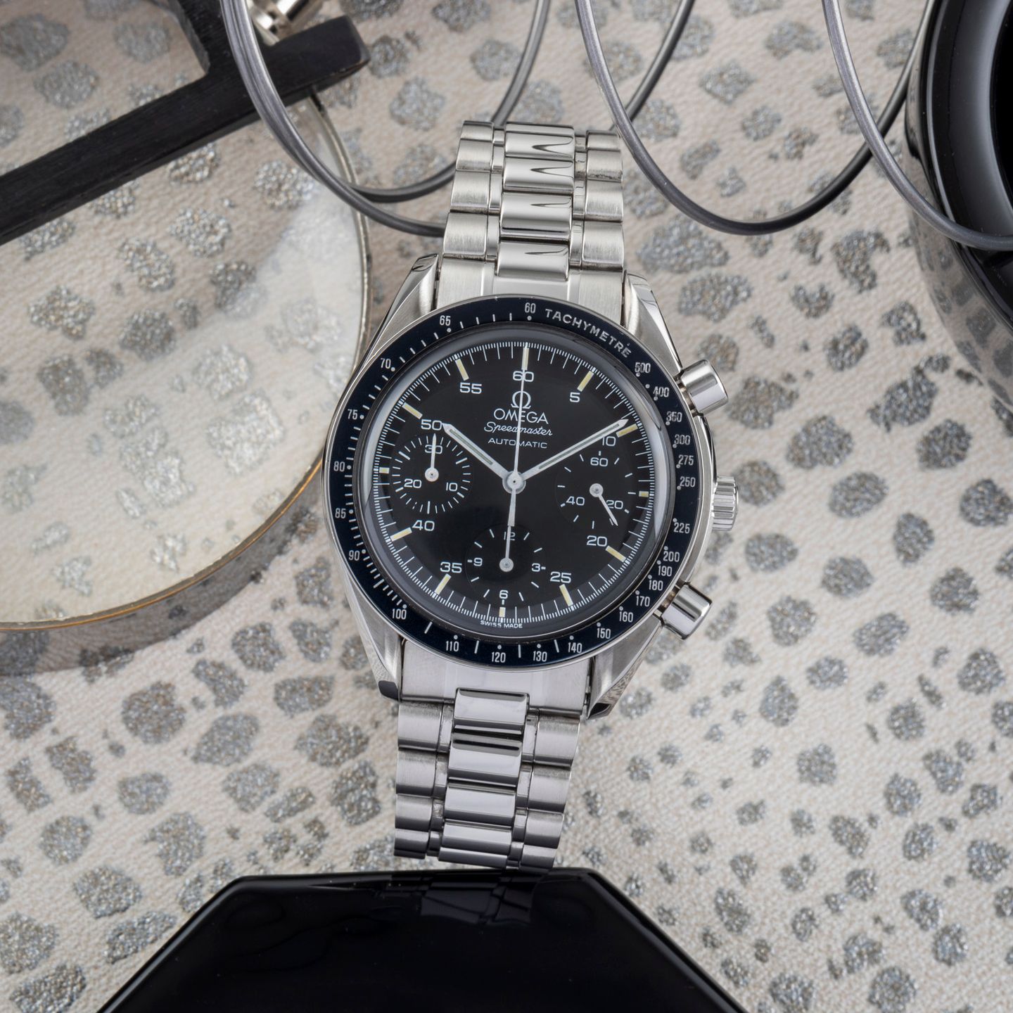 Omega Speedmaster Reduced 3510.50.00 (Onbekend (willekeurig serienummer)) - Zwart wijzerplaat 39mm Staal (1/8)