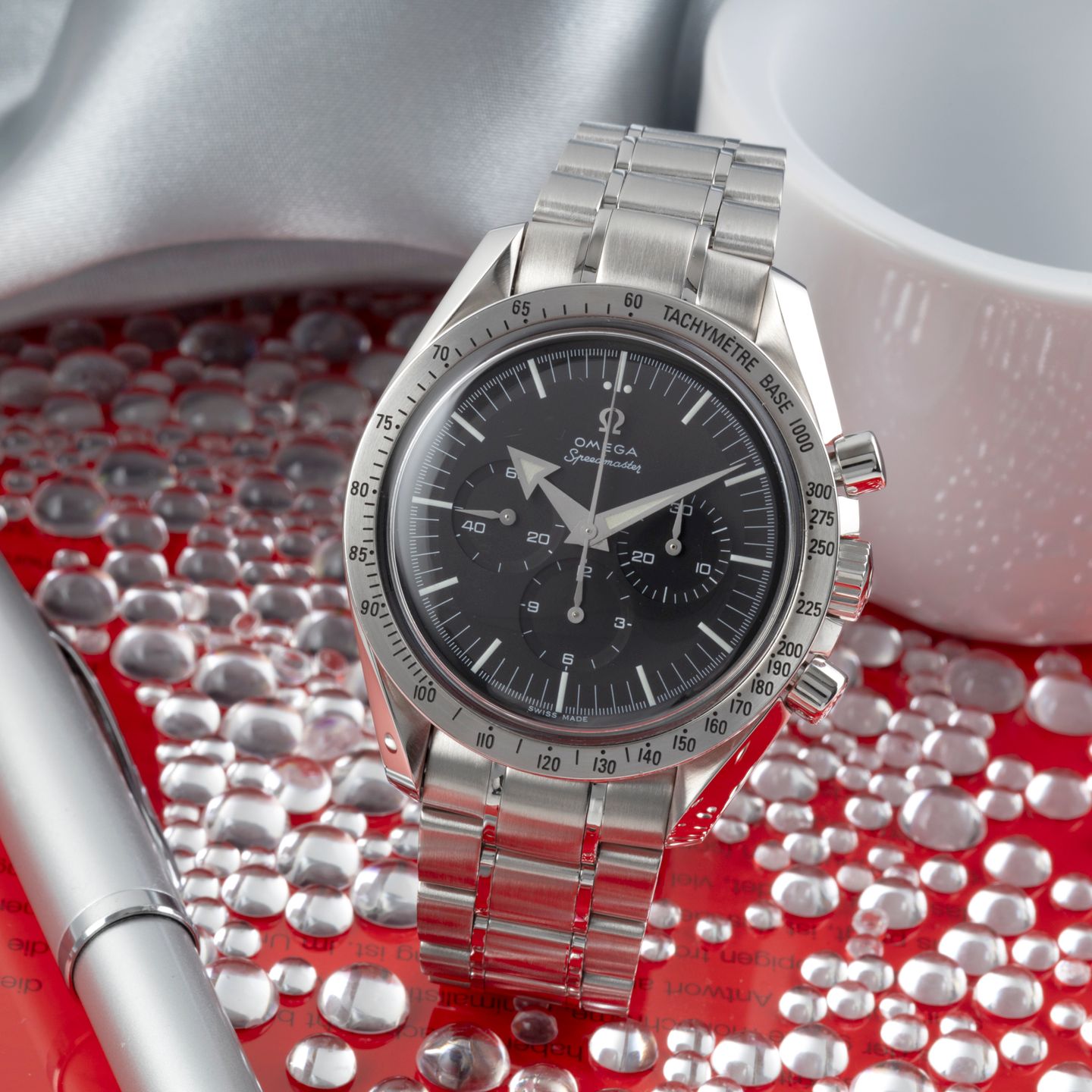 Omega Speedmaster Broad Arrow 3594.50.00 (Onbekend (willekeurig serienummer)) - Zwart wijzerplaat 42mm Staal (1/8)