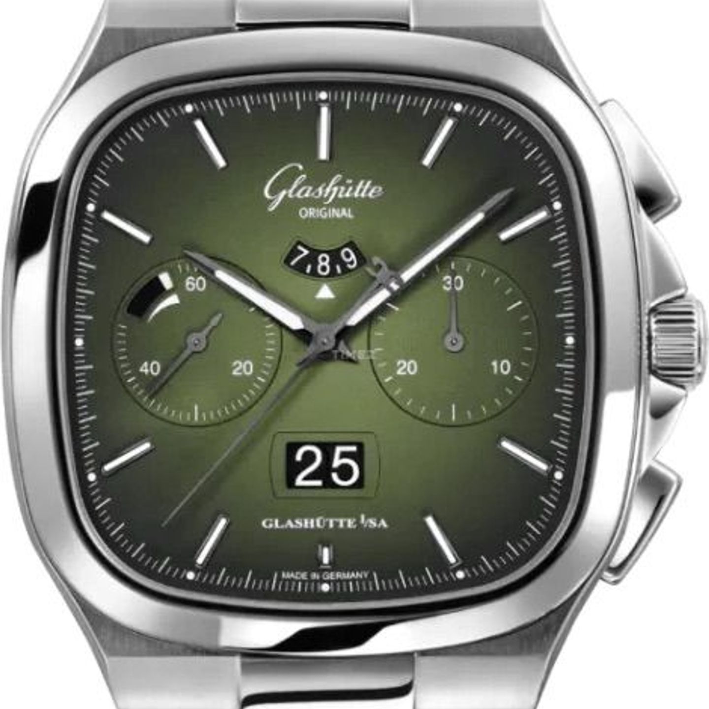 Glashütte Original Seventies Chronograph Panorama Date 1-37-02-09-02-63 (2024) - Green dial 40 mm Steel case (1/8)