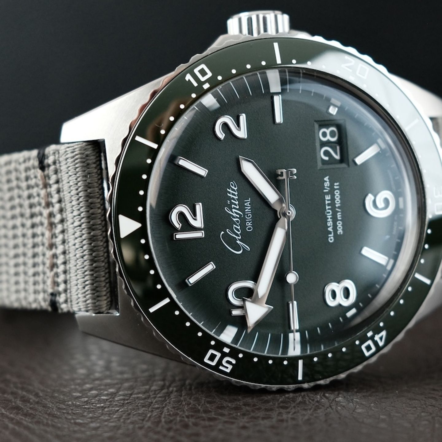 Glashütte Original SeaQ Panorama Date 1-36-13-07-83-34 (2022) - Groen wijzerplaat 43mm Staal (4/8)