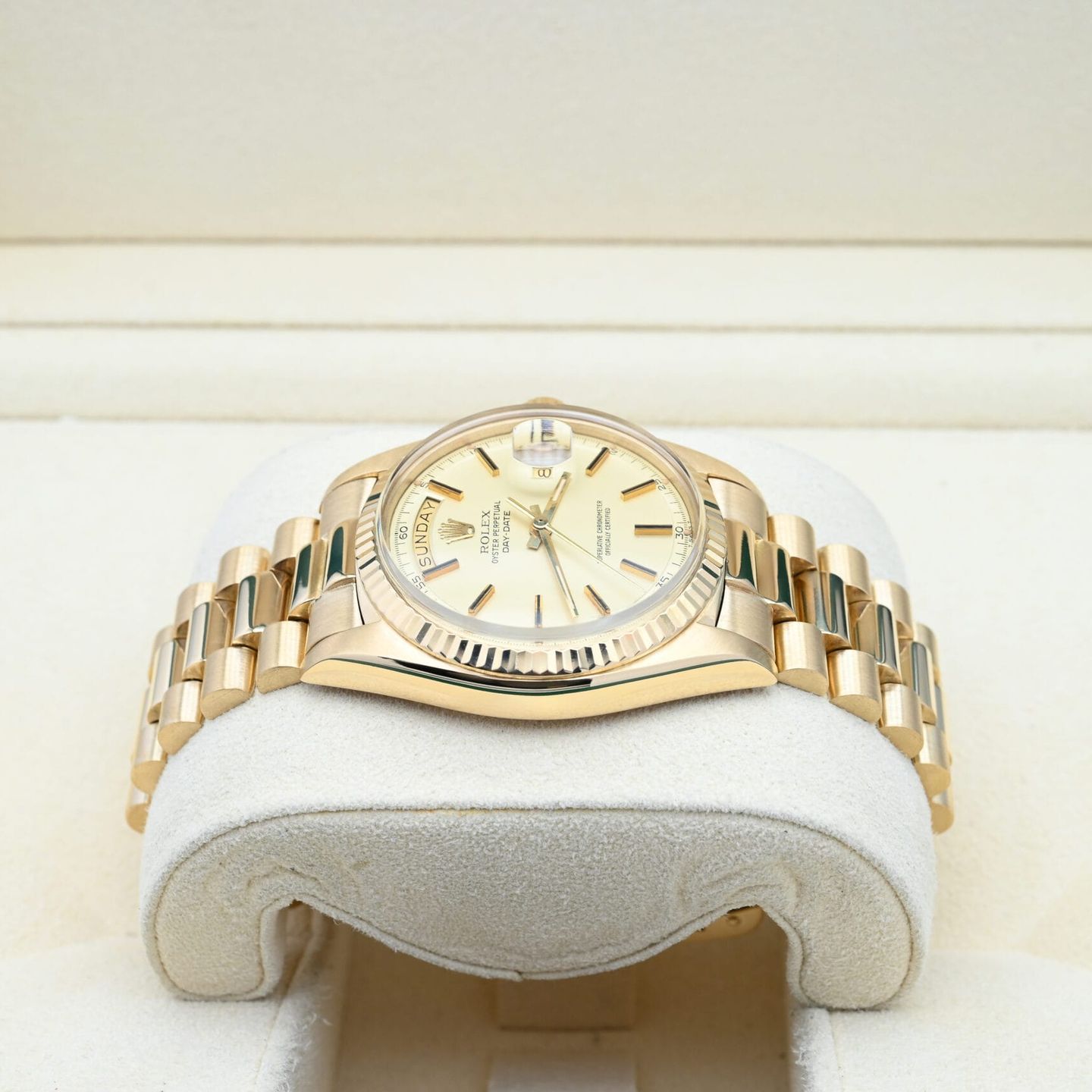 Rolex Day-Date 1803 (1974) - Champagne dial 36 mm Yellow Gold case (3/7)