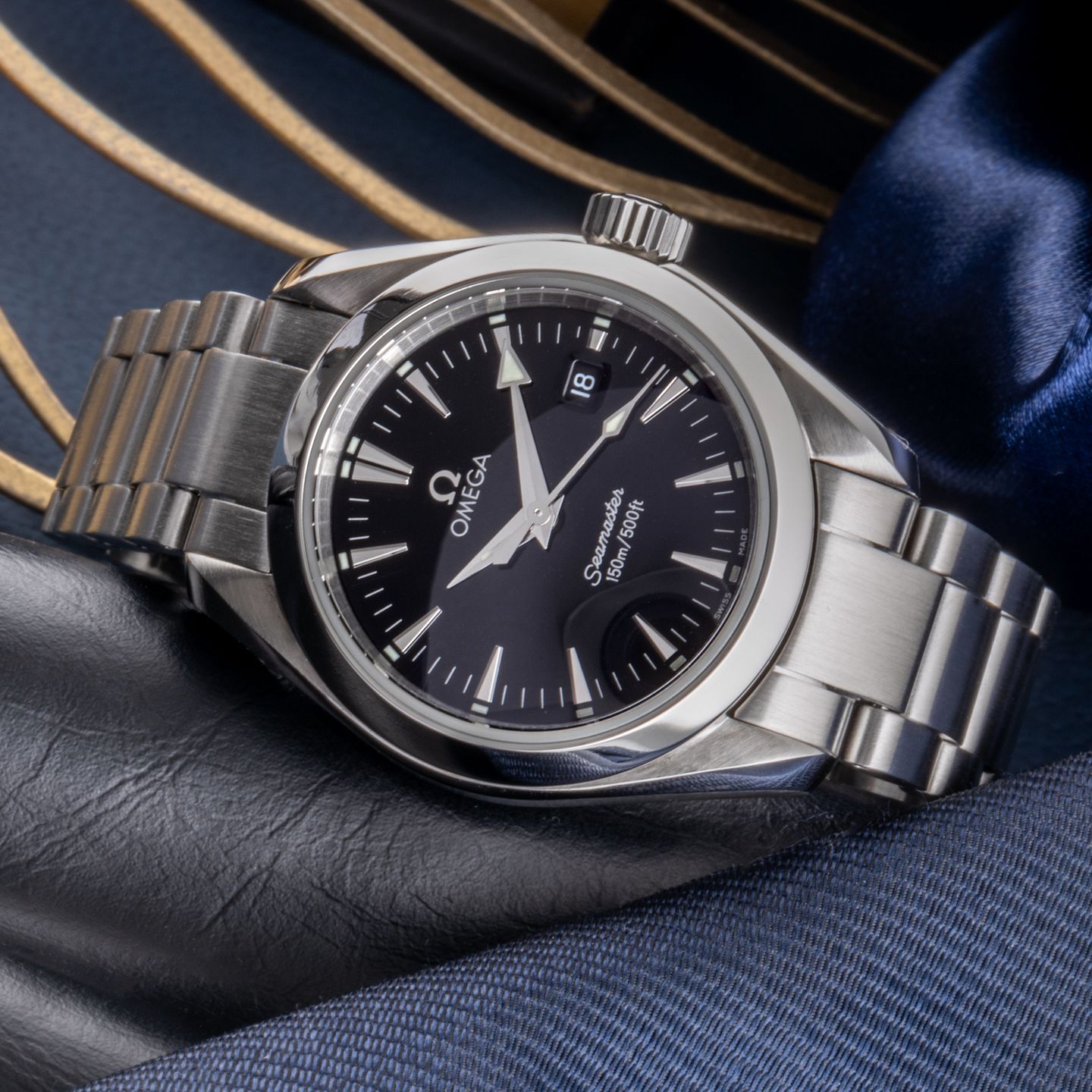 Omega Seamaster Aqua Terra 2577.50.00 (2005) - Black dial 29 mm Steel case (2/8)