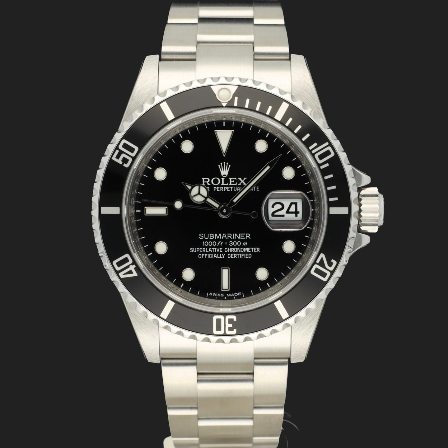 Rolex Submariner Date 16610 (2007) - Black dial 40 mm Steel case (3/8)