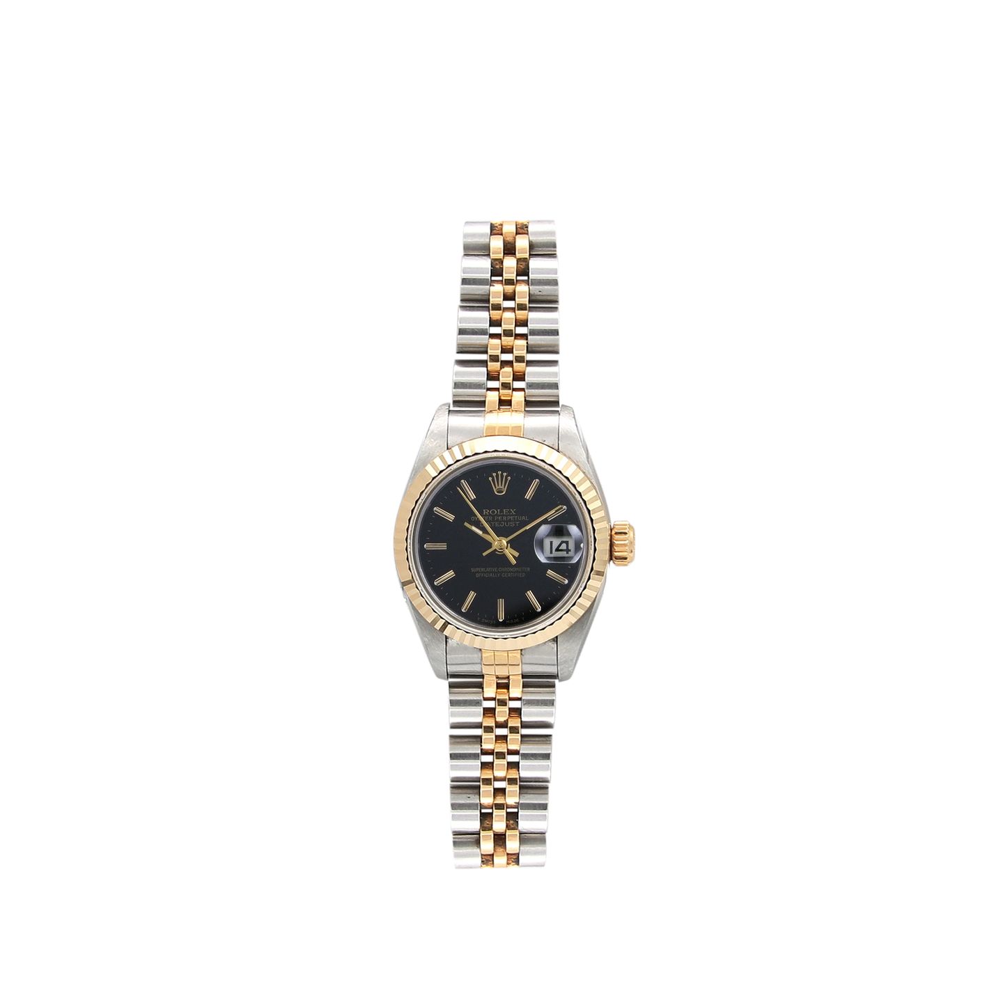 Rolex Lady-Datejust 69173 (Onbekend (willekeurig serienummer)) - Zwart wijzerplaat 26mm Goud/Staal (3/6)