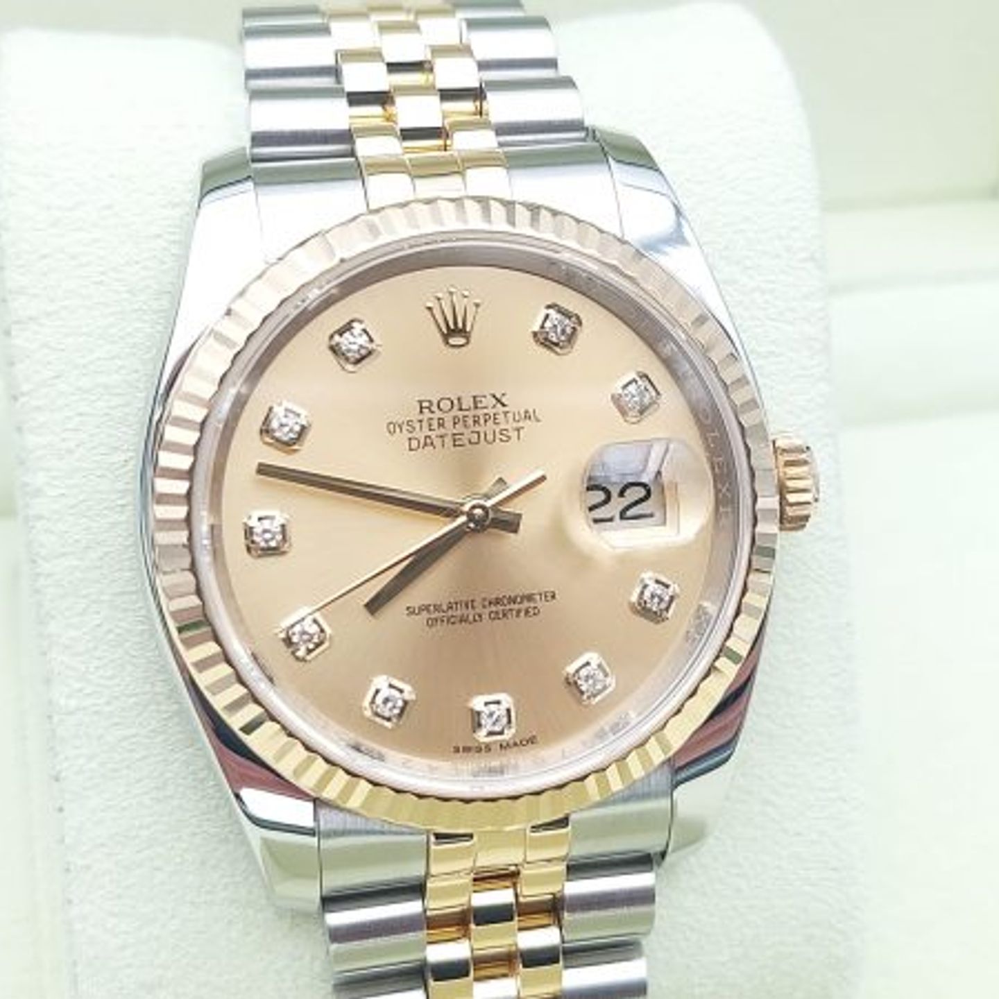Rolex Datejust 36 116233 (2016) - Champagne dial 36 mm Gold/Steel case (3/8)