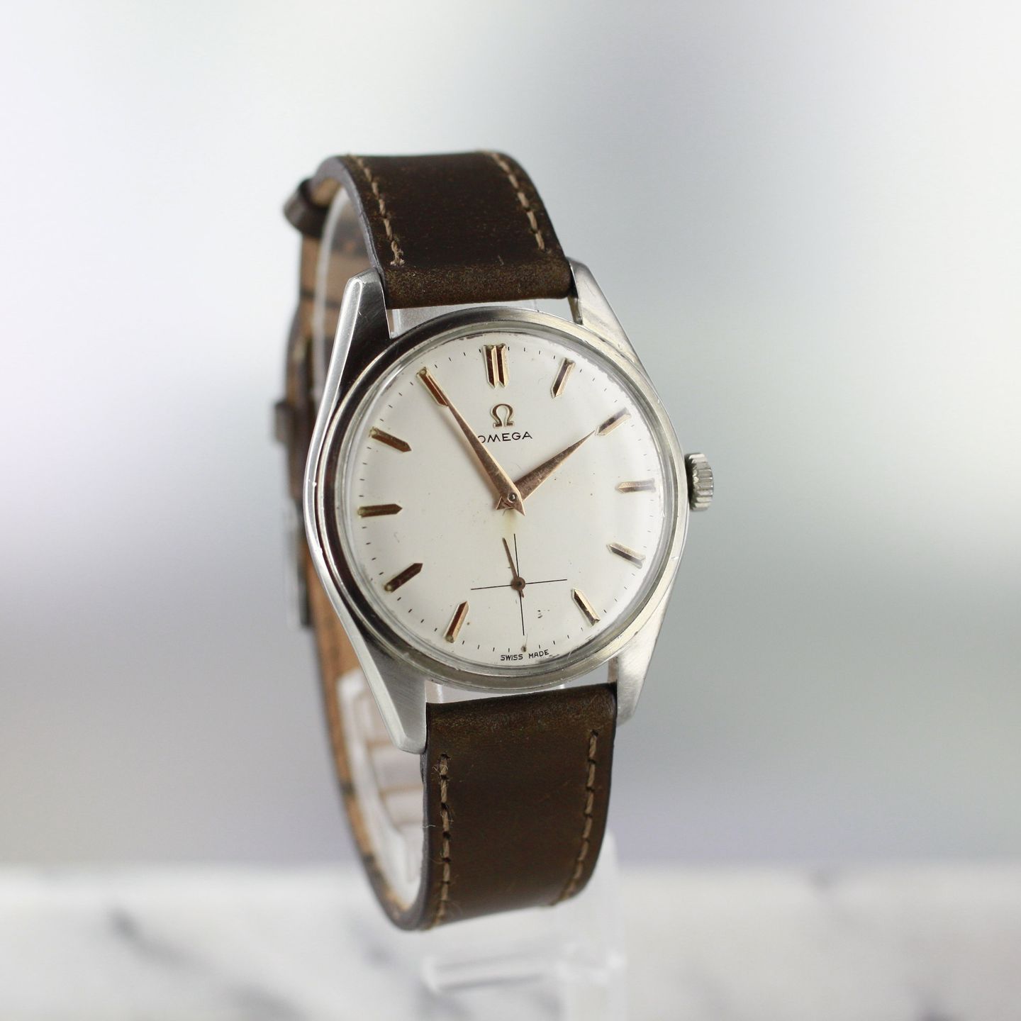 Omega Seamaster 2990 (1962) - Wit wijzerplaat 36mm Staal (6/8)