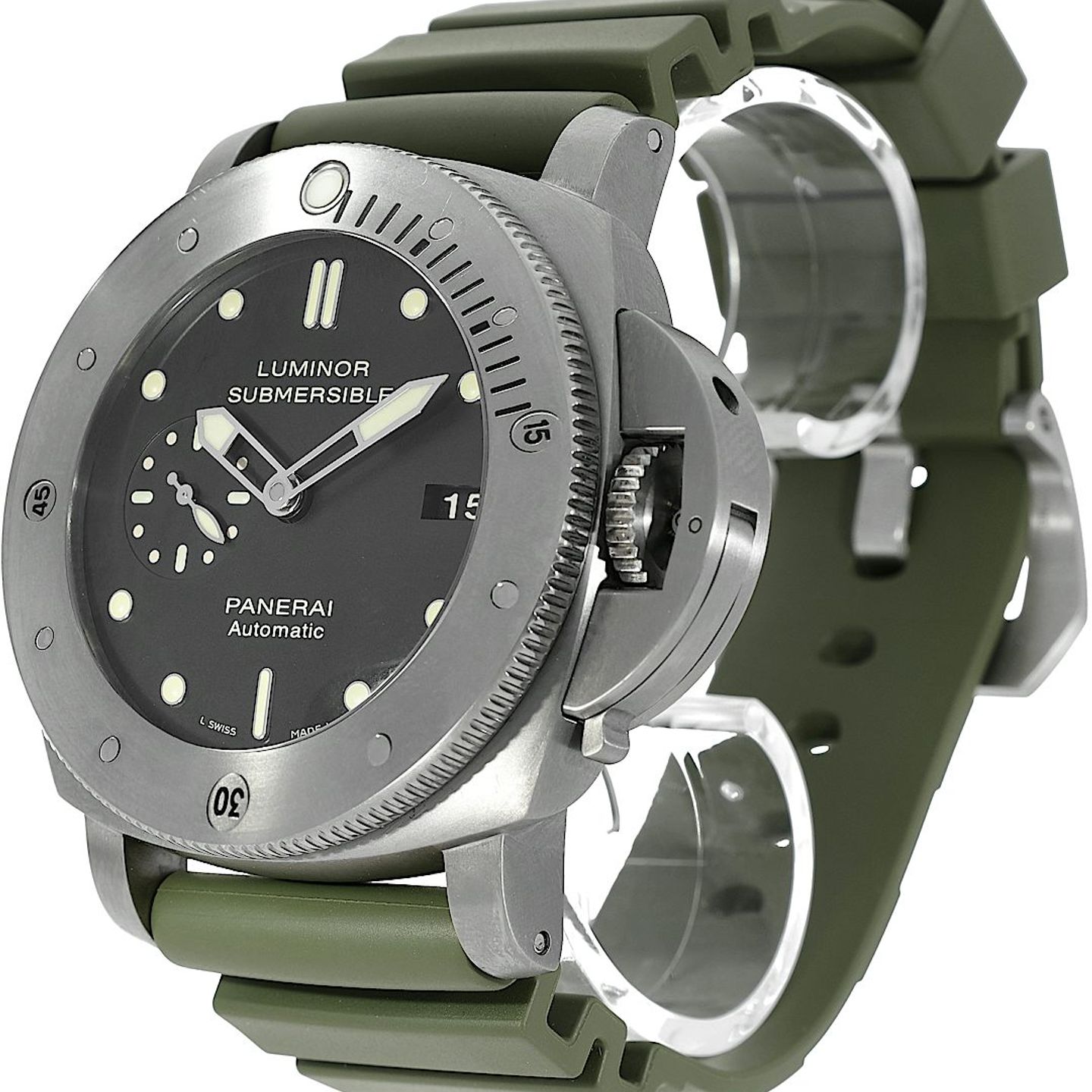 Panerai Luminor Submersible 1950 3 Days Automatic PAM01389 (Onbekend (willekeurig serienummer)) - Zwart wijzerplaat 47mm Keramiek (3/5)