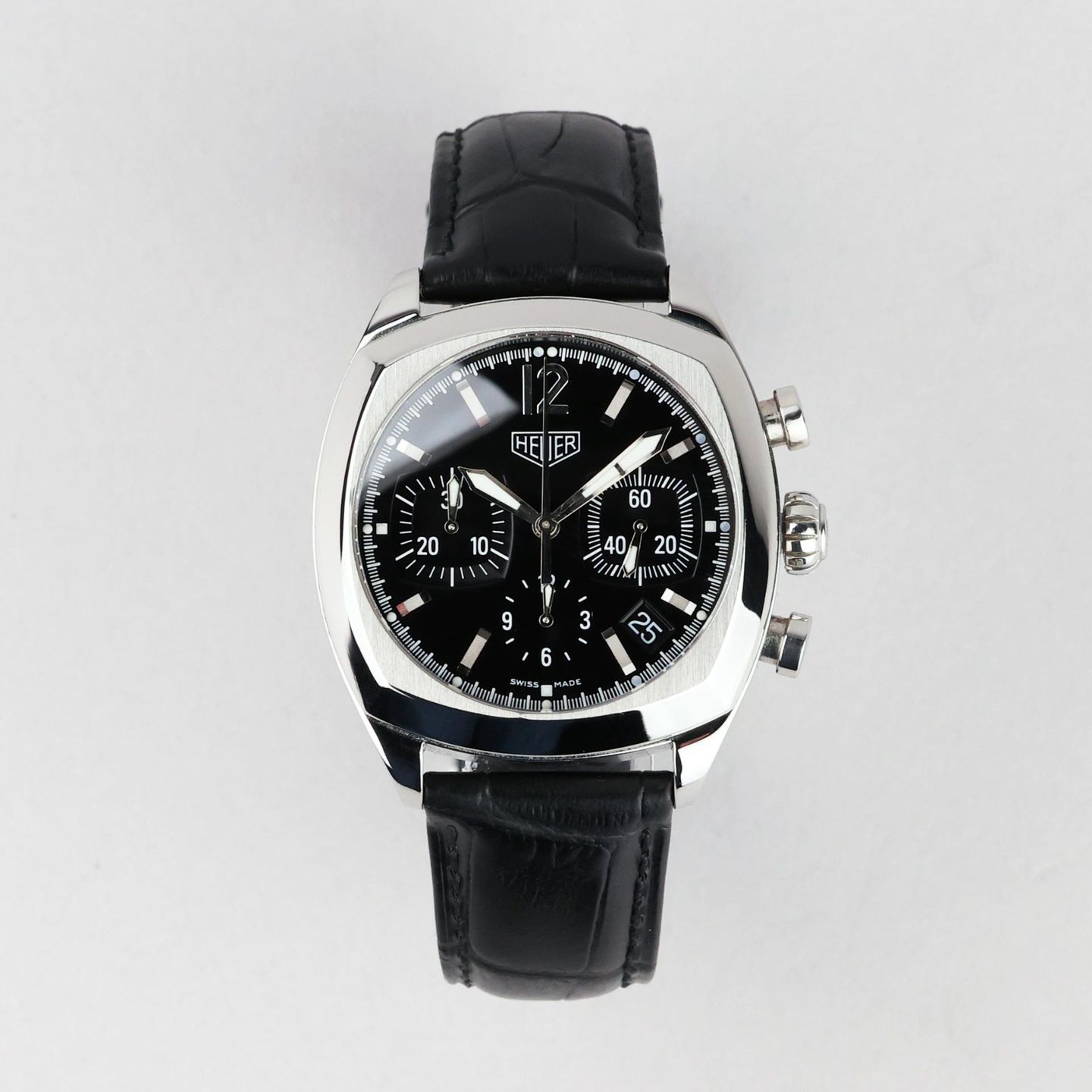 TAG Heuer Monza CR2110 (Onbekend (willekeurig serienummer)) - Zwart wijzerplaat 38mm Staal (1/8)