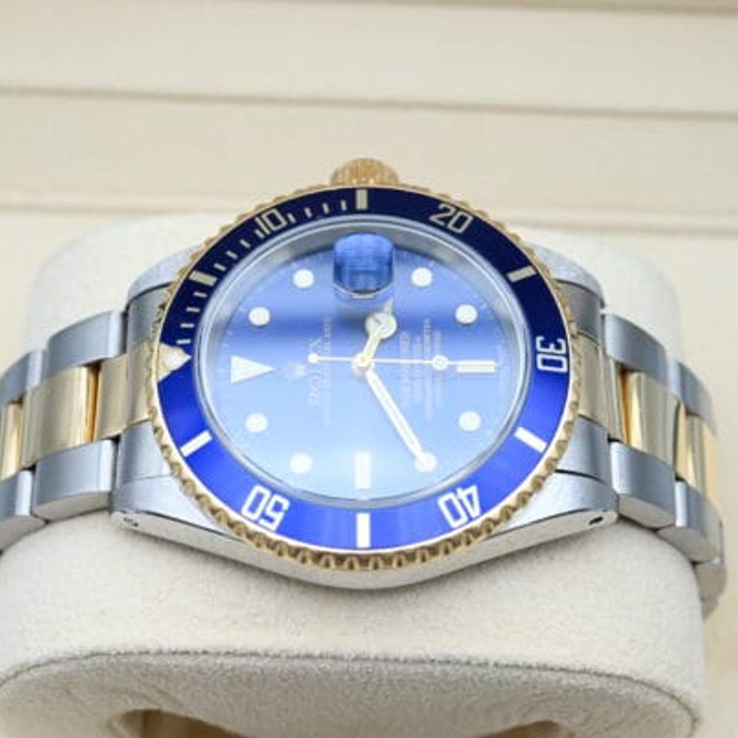 Rolex Submariner Date 16613 (2000) - Blauw wijzerplaat 40mm Goud/Staal (6/14)