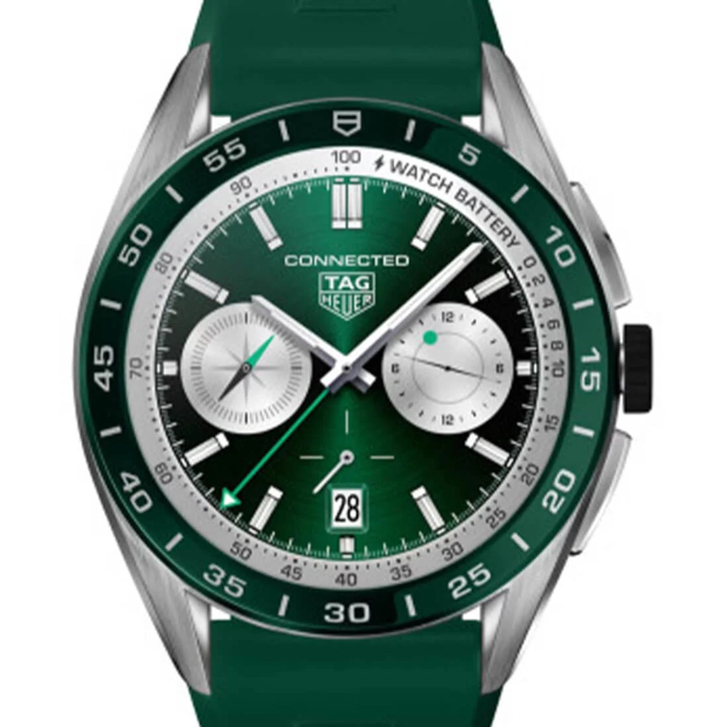 TAG Heuer Connected SBR8A14.BT6317 (2024) - Groen wijzerplaat 45mm Staal (2/3)