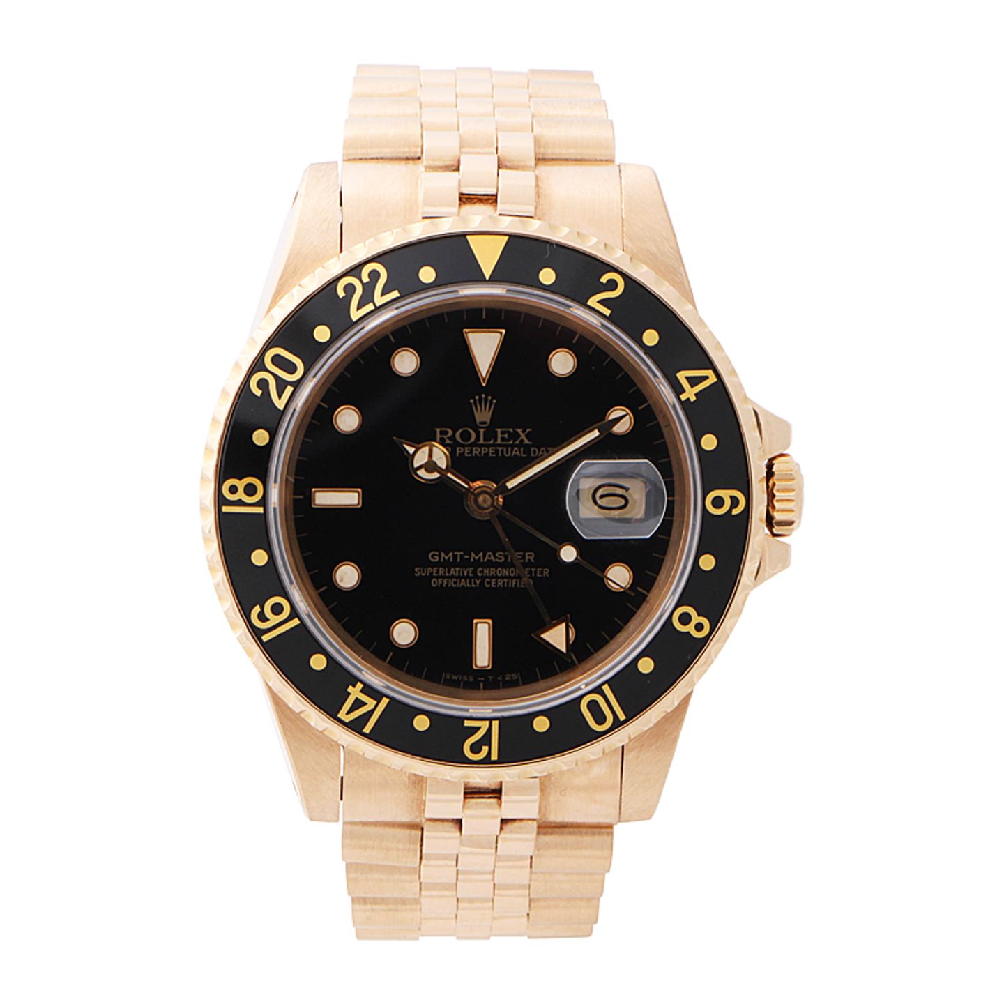 Rolex GMT-Master 16758 (1984) - Zwart wijzerplaat 40mm Geelgoud (1/4)