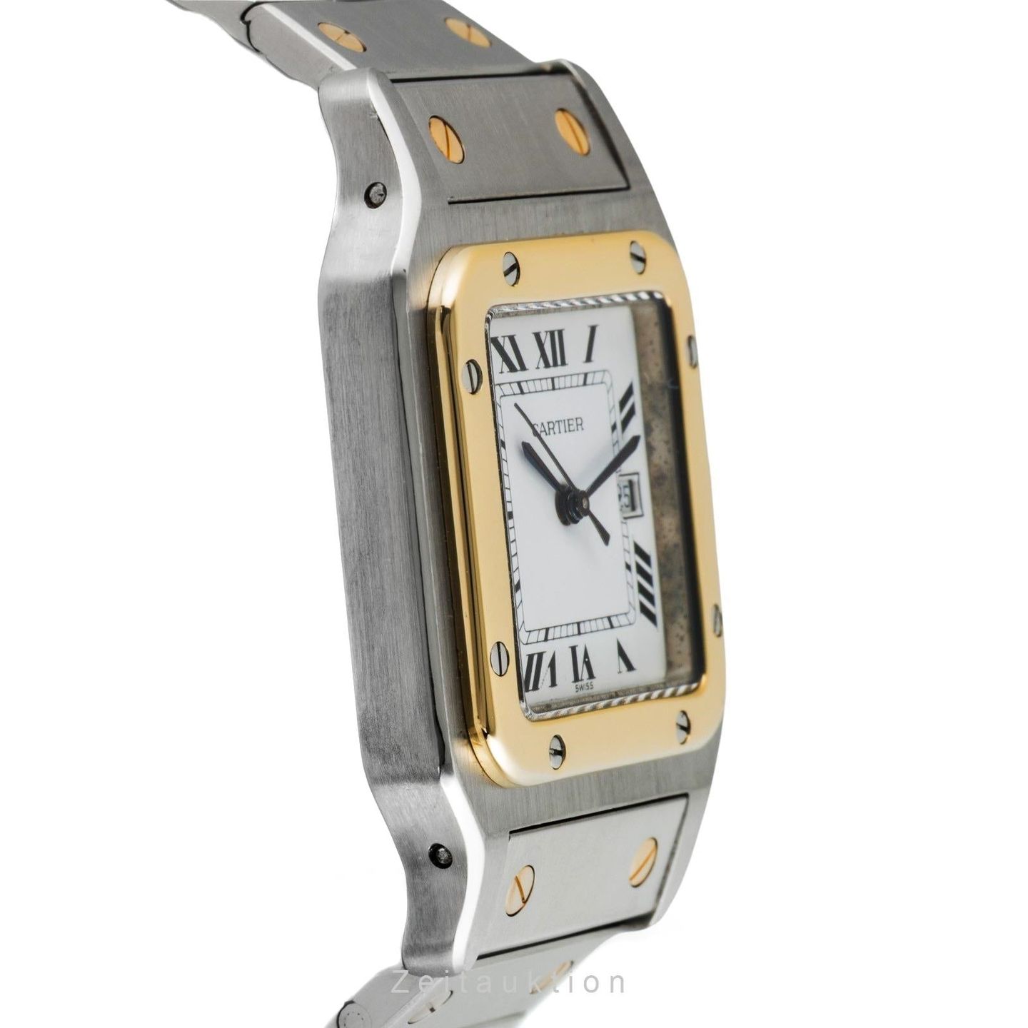 Cartier Santos 2961 (1986) - White dial 29 mm Gold/Steel case (6/8)