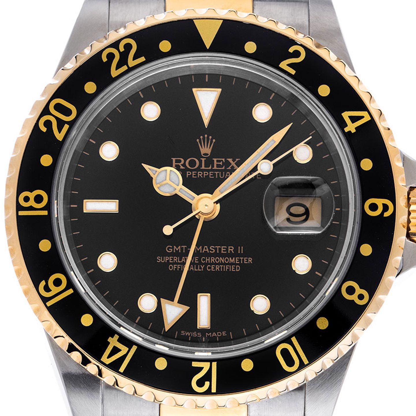 Rolex GMT-Master II 16713 (2005) - Black dial 40 mm Gold/Steel case (1/8)
