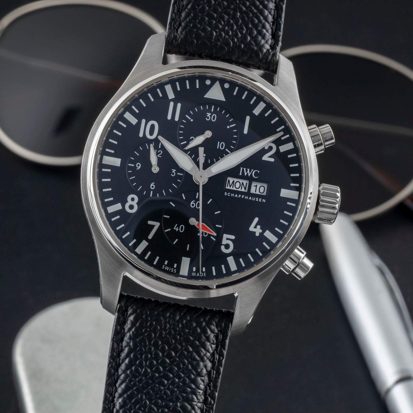 IWC Pilot Chronograph IW378001 (Unknown (random serial)) - Black dial 43 mm Steel case (3/8)