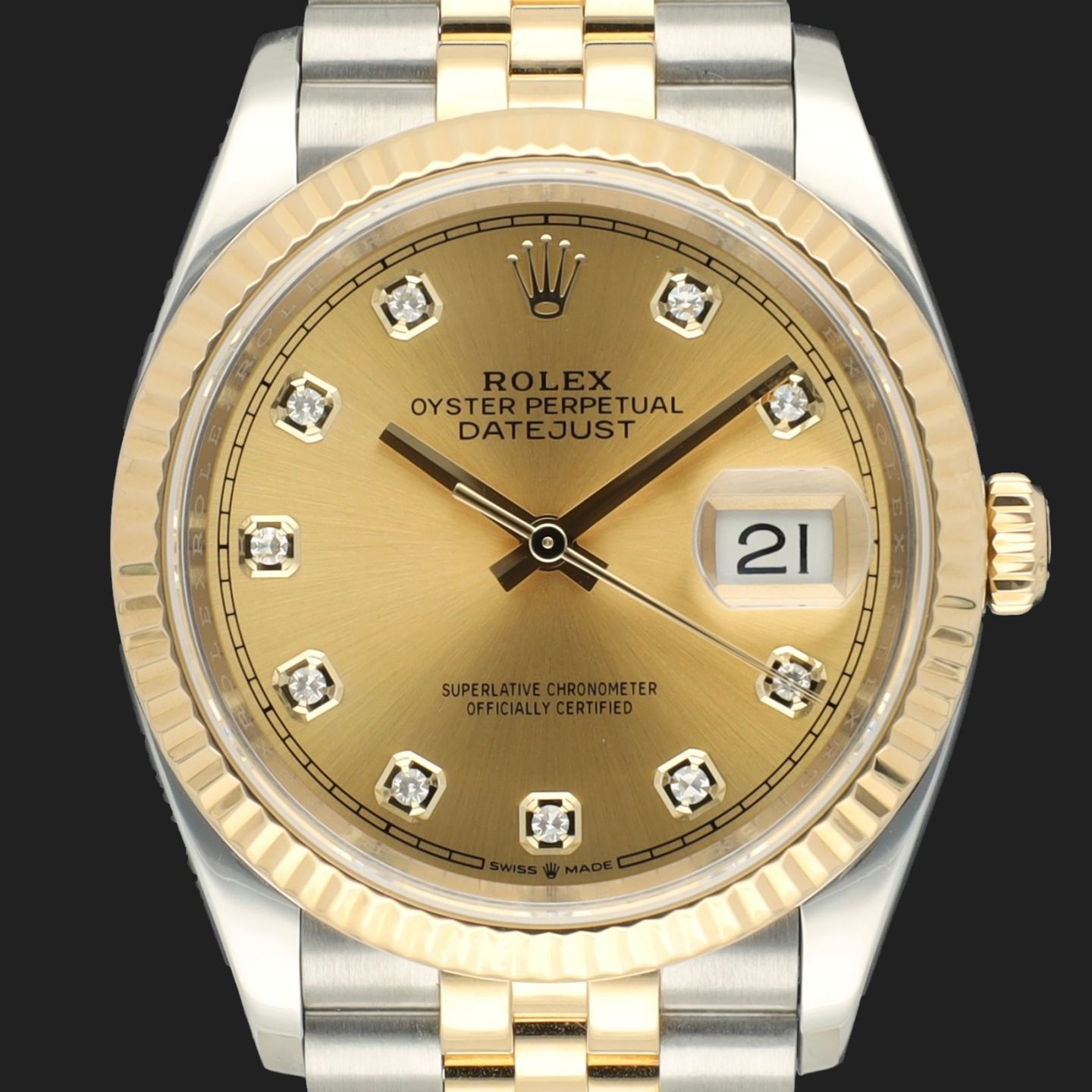 Rolex Datejust 36 126233 (2019) - Champagne dial 36 mm Gold/Steel case (3/8)