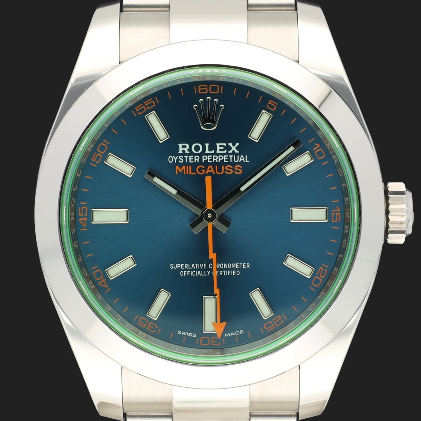 Rolex Milgauss 116400GV (2019) - Blue dial 40 mm Steel case (2/8)