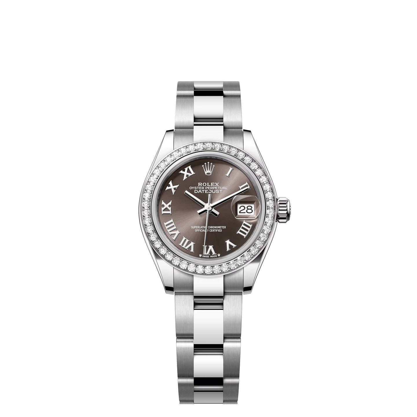 Rolex Lady-Datejust 279384RBR (2024) - Grijs wijzerplaat 28mm Staal (1/1)