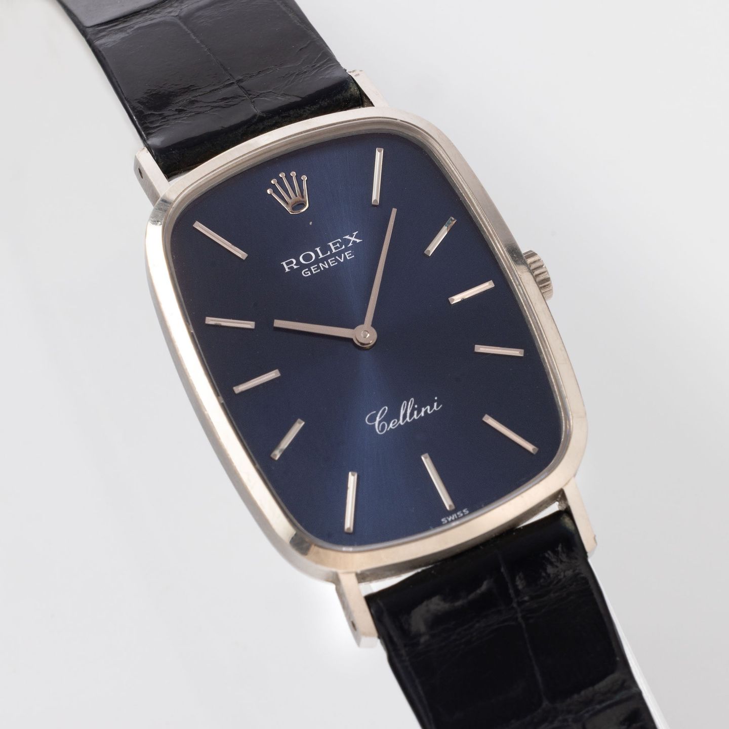 Rolex Cellini 4113 (1999) - Blue dial 26 mm White Gold case (4/8)