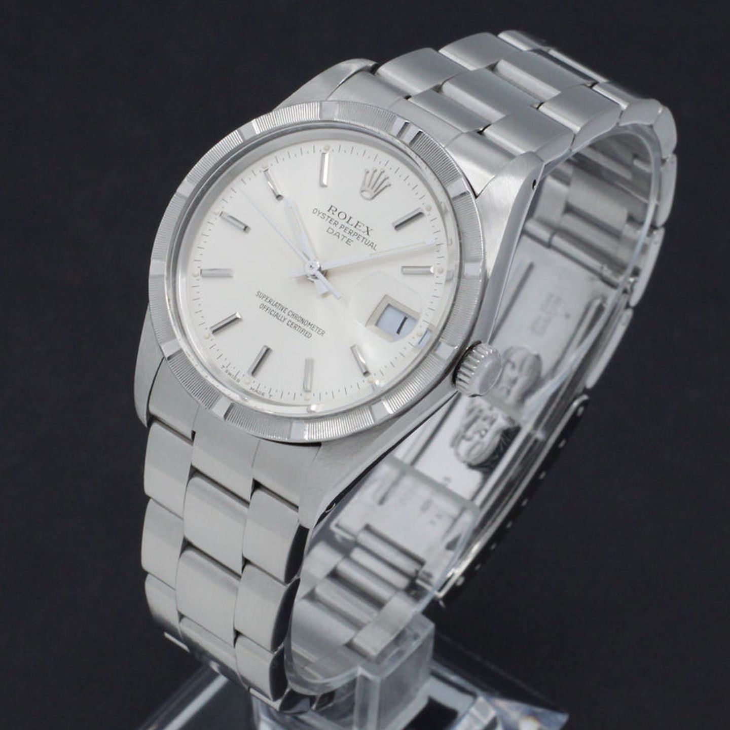 Rolex Oyster Perpetual Date 15010 (1989) - Silver dial 34 mm Steel case (4/8)
