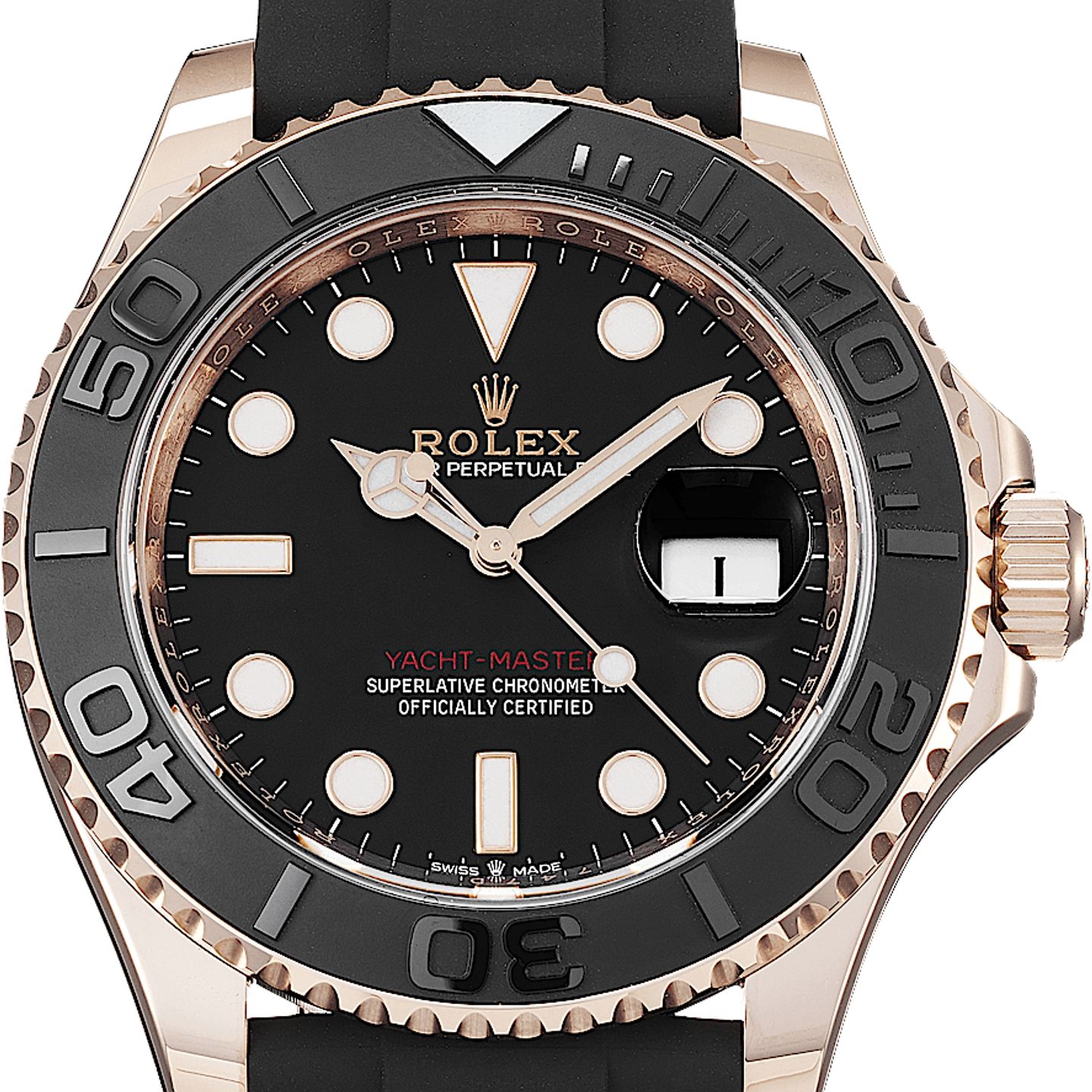 Rolex Yacht-Master 40 126655 (2024) - Zwart wijzerplaat 40mm Roségoud (1/5)