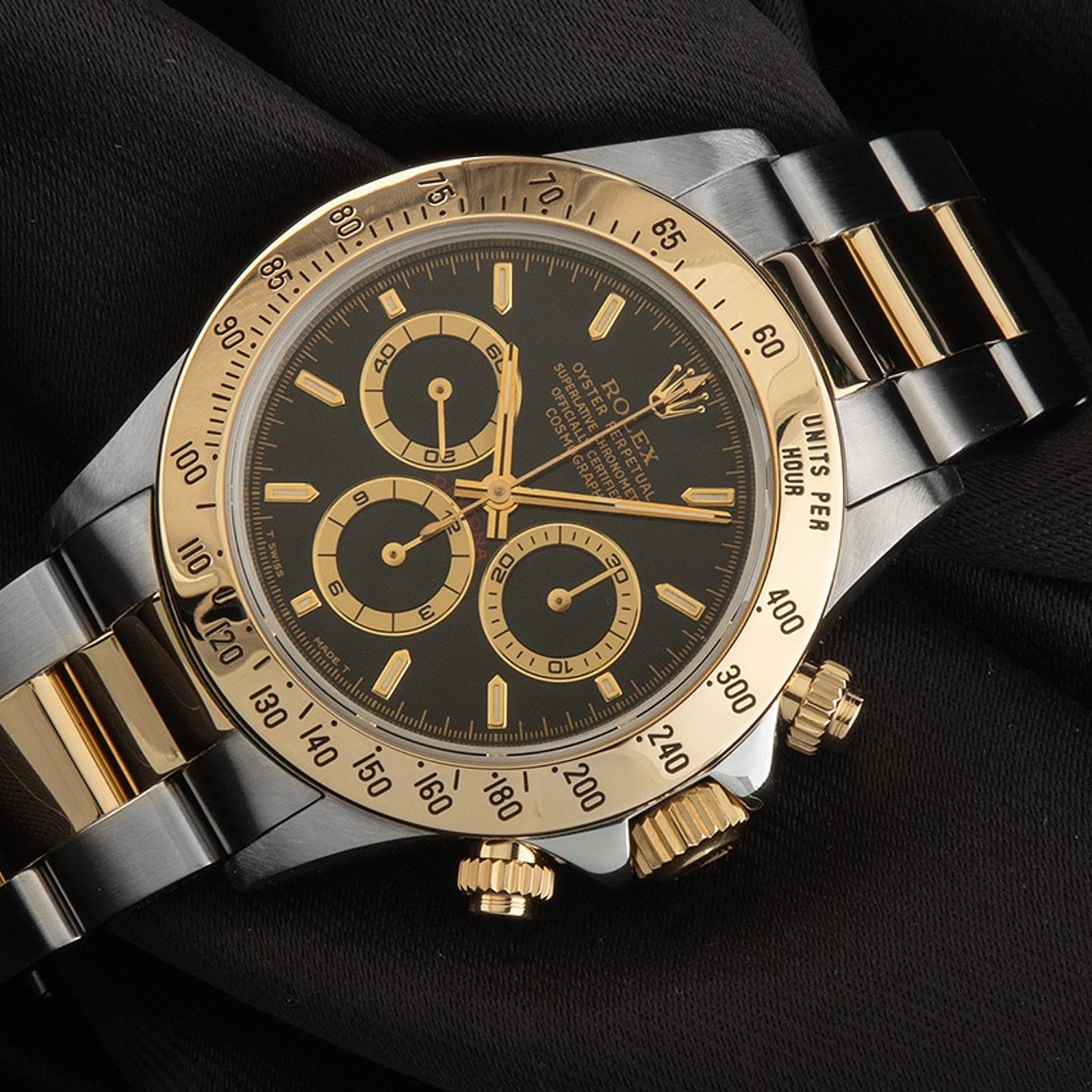 Rolex Daytona 16523 (1995) - Zwart wijzerplaat 40mm Goud/Staal (3/8)
