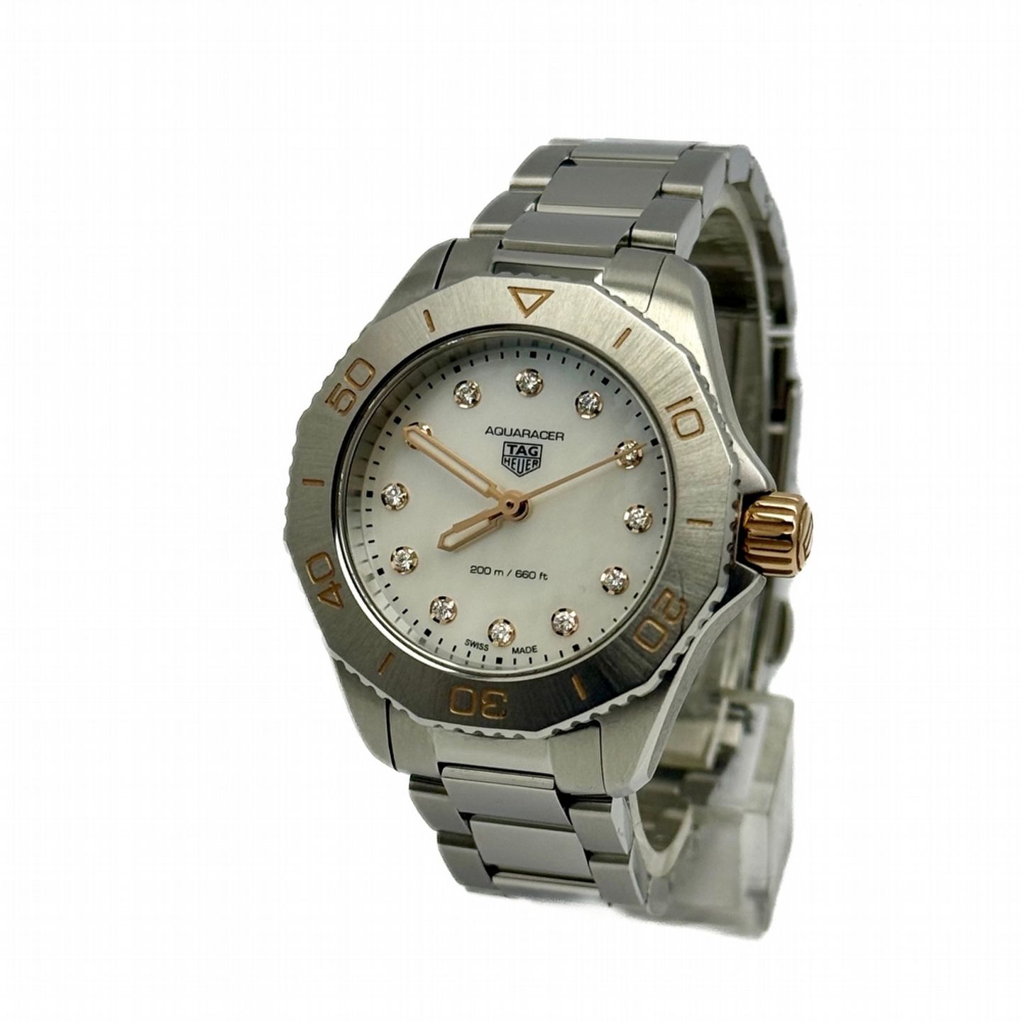 TAG Heuer Aquaracer Lady WBP1450.BA0622 (2022) - White dial 30 mm Steel case (1/8)