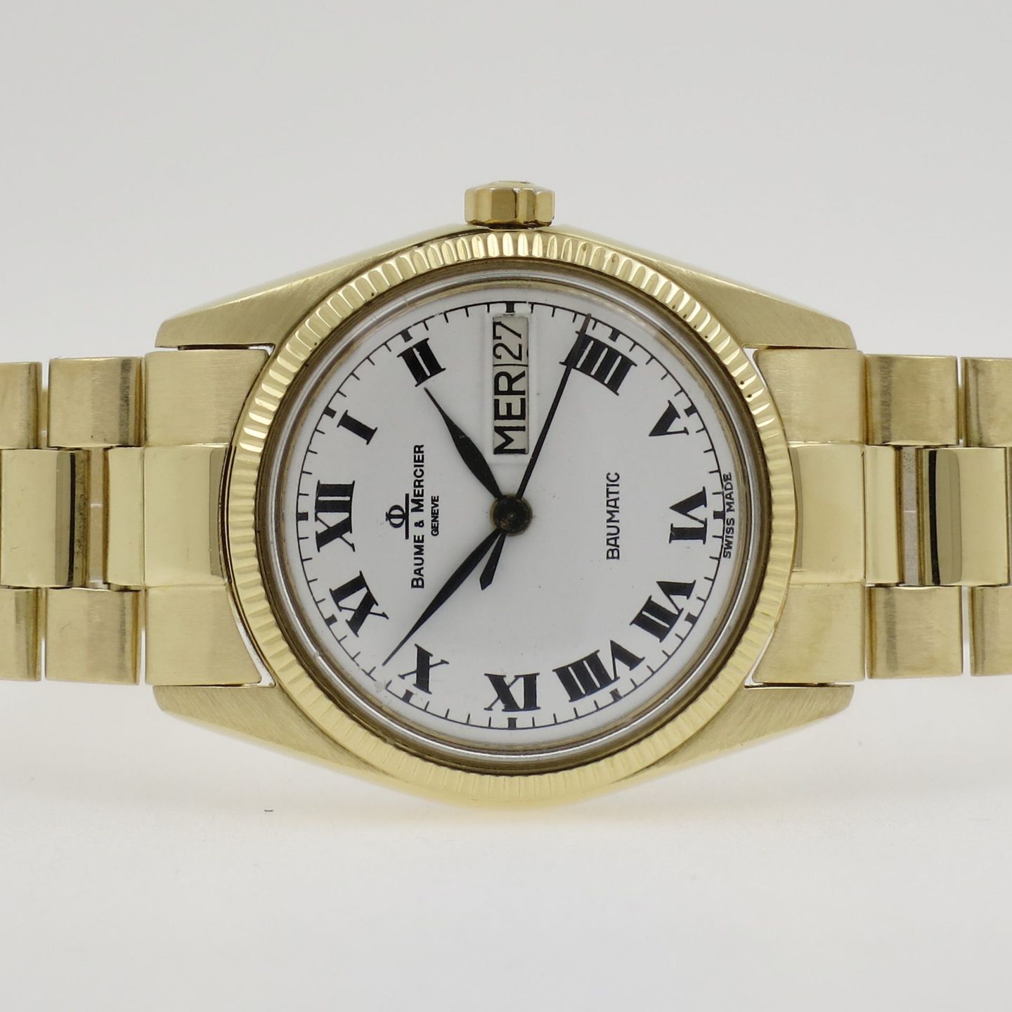 Baume & Mercier Vintage 3194-0 (1980) - White dial 30 mm Yellow Gold case (2/3)