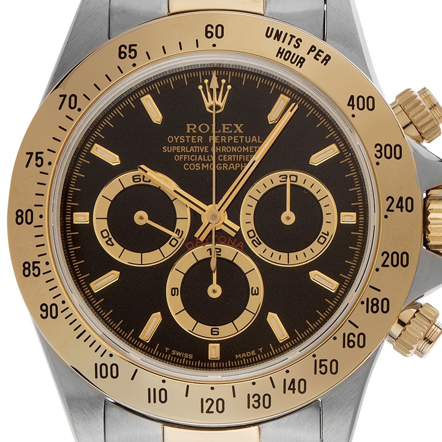 Rolex Daytona 16523 (1995) - Zwart wijzerplaat 40mm Goud/Staal (1/8)
