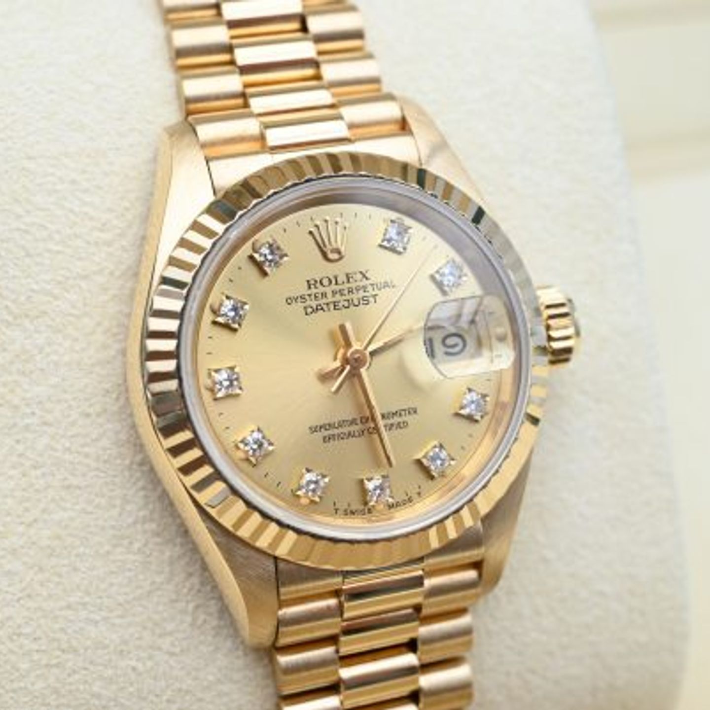 Rolex Lady-Datejust 69178 (1991) - Gold dial 26 mm Yellow Gold case (5/9)