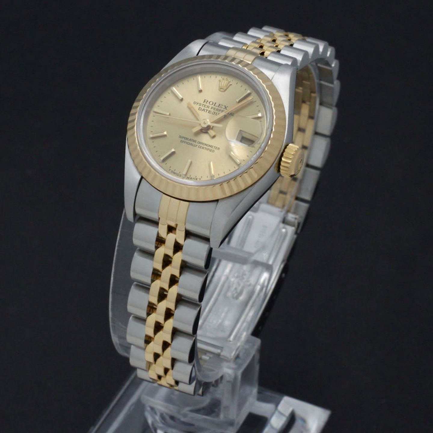 Rolex Lady-Datejust 69173 (1999) - Gold dial 26 mm Gold/Steel case (2/7)