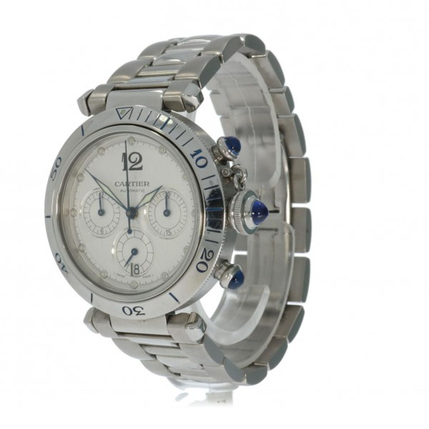 Cartier Pasha Seatimer W31030H3 (Unknown (random serial)) - Silver dial 38 mm Steel case (2/5)