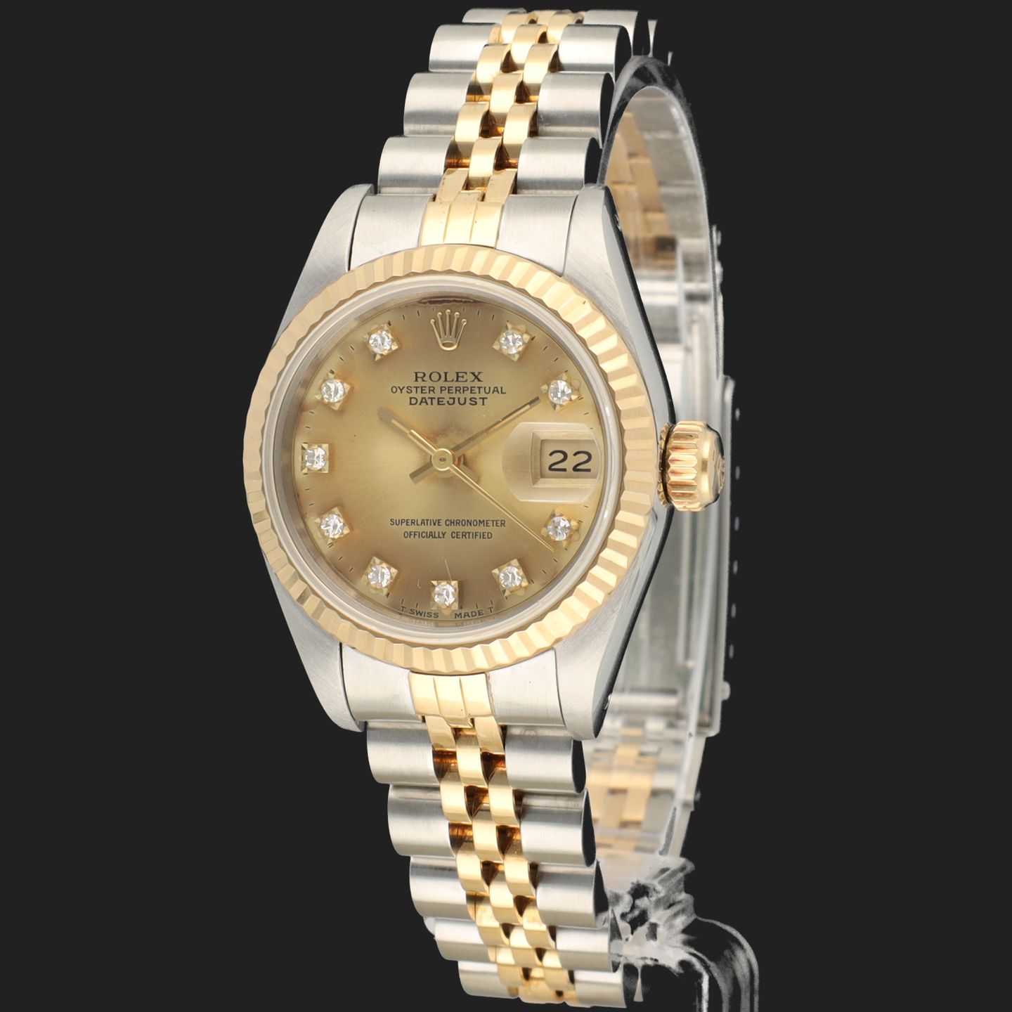 Rolex Lady-Datejust 69173 (1988) - Champagne dial 26 mm Gold/Steel case (1/8)