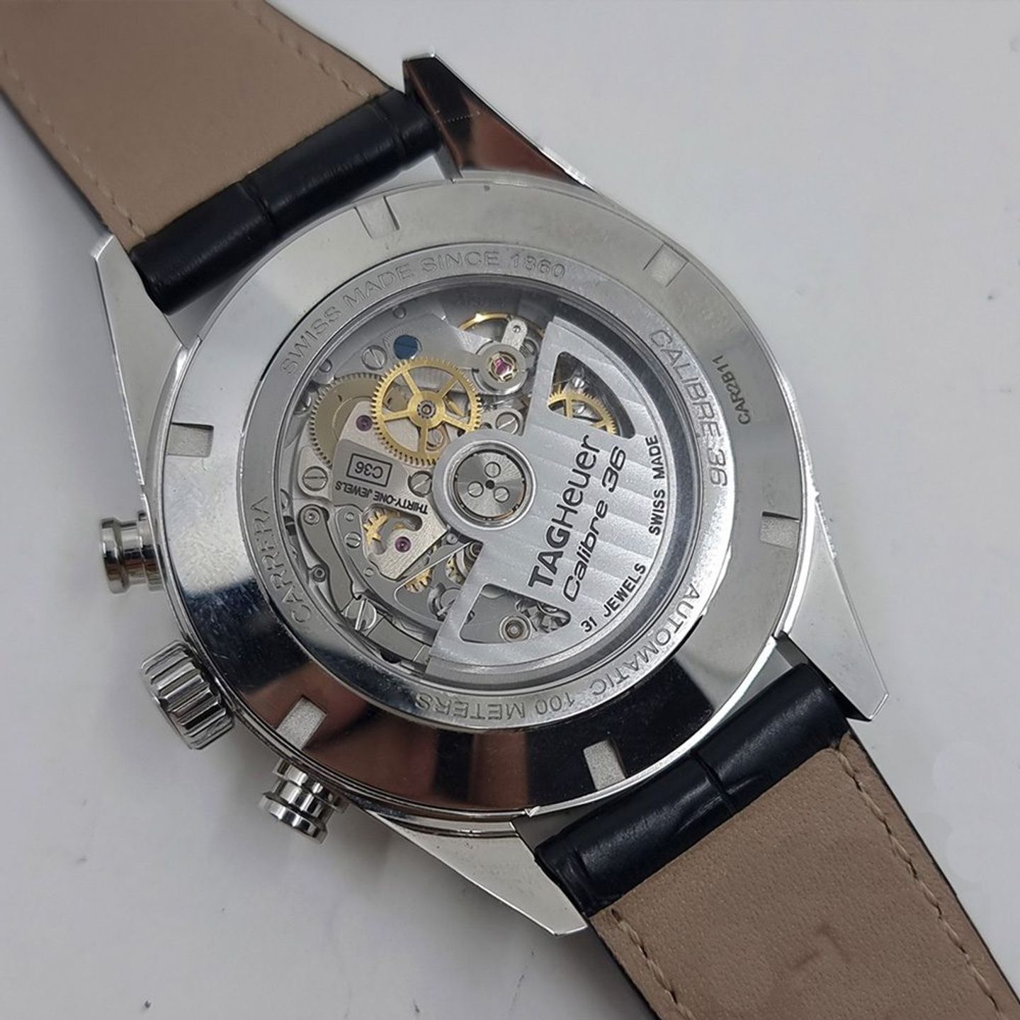 TAG Heuer Carrera Calibre 36 CAR2B11.FC6235 (2025) - Grey dial 43 mm Steel case (7/8)