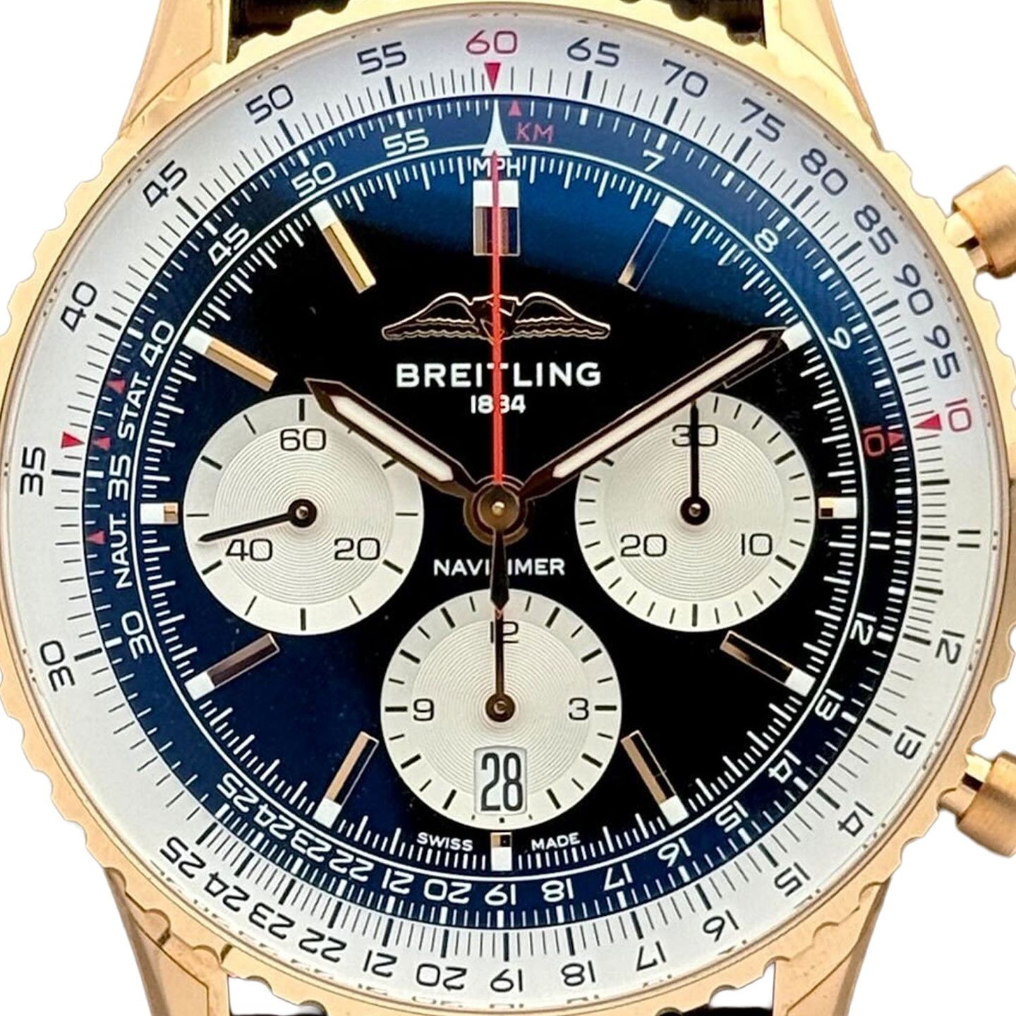 Breitling Navitimer 1 B01 Chronograph RB0138211B1P1 (Unknown (random serial)) - Black dial 43 mm Red Gold case (2/4)