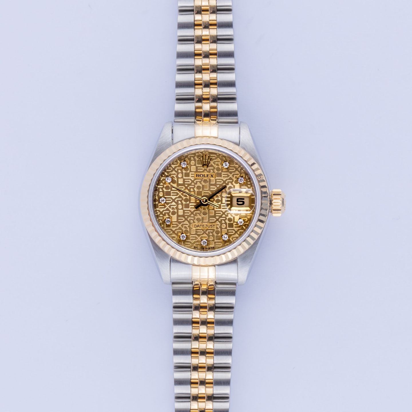 Rolex Lady-Datejust 69173 (1989) - Champagne wijzerplaat 26mm Goud/Staal (3/8)