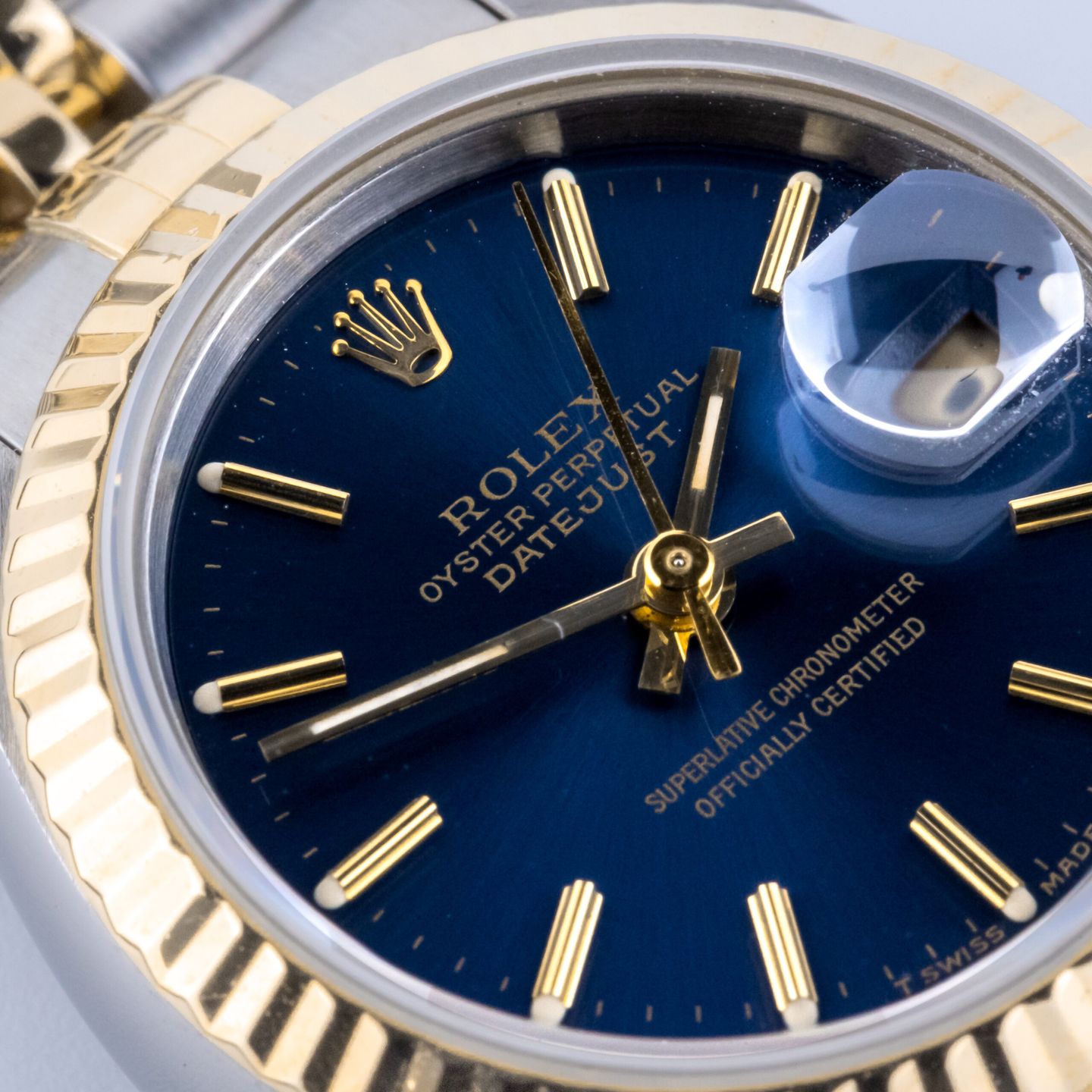 Rolex Lady-Datejust 69173 (1990) - Blue dial 26 mm Gold/Steel case (2/8)