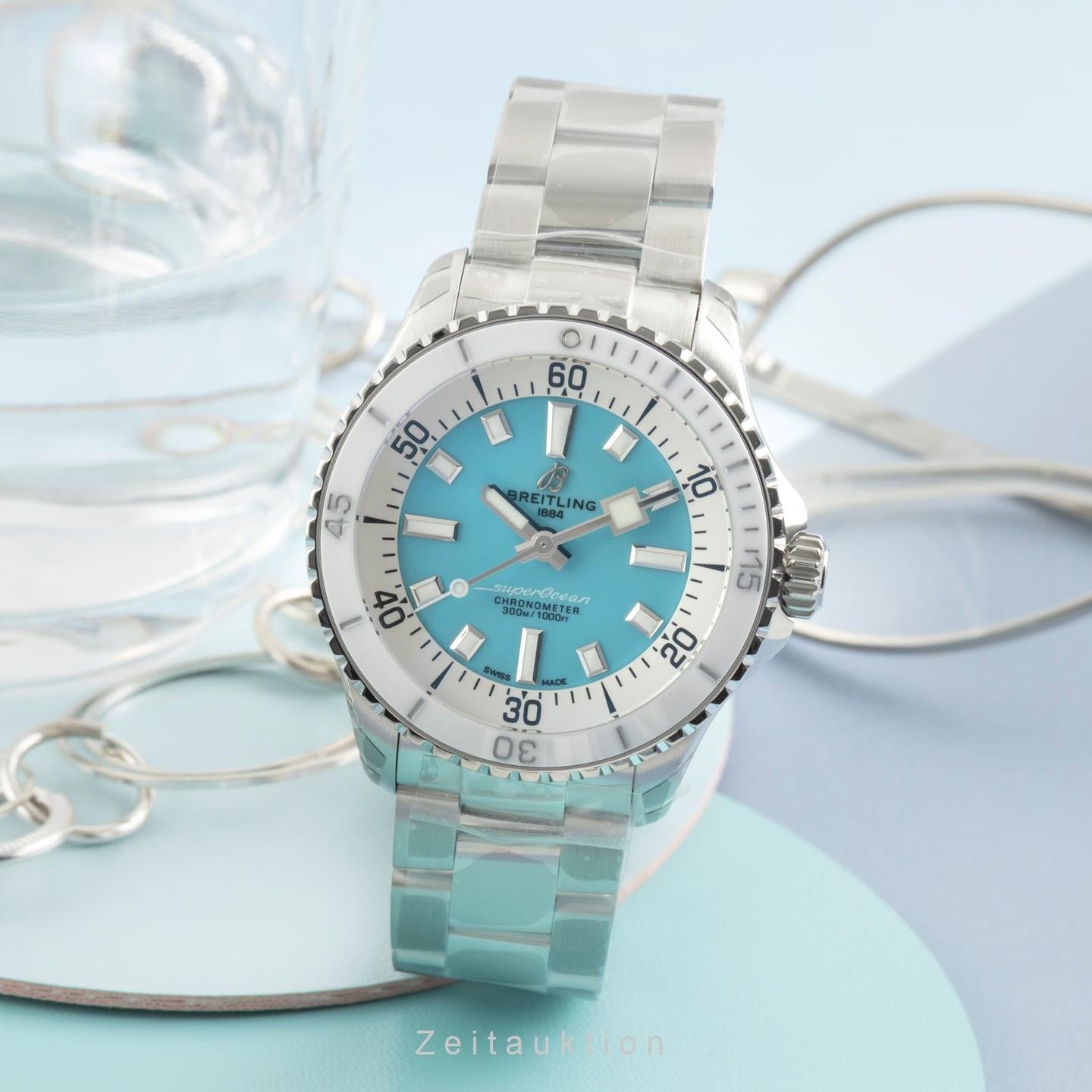 Breitling Superocean A17377211C1A1 (Unknown (random serial)) - Turquoise dial 36 mm Steel case (3/8)