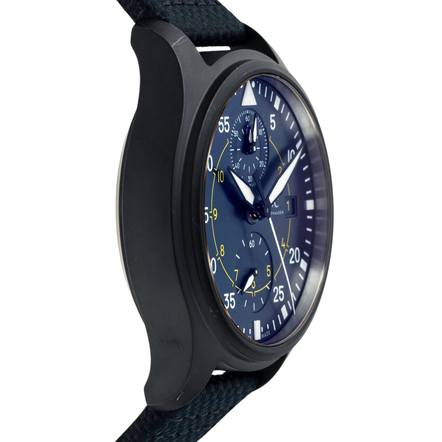 IWC Pilot Chronograph Top Gun IW389008 (Onbekend (willekeurig serienummer)) - Blauw wijzerplaat 44mm Keramiek (7/8)