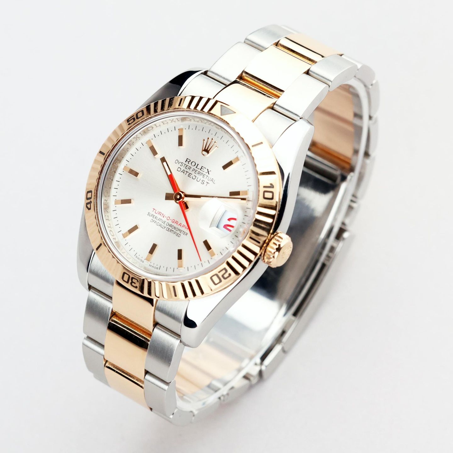 Rolex Datejust Turn-O-Graph 116261 (2004) - Silver dial 36 mm Gold/Steel case (4/8)