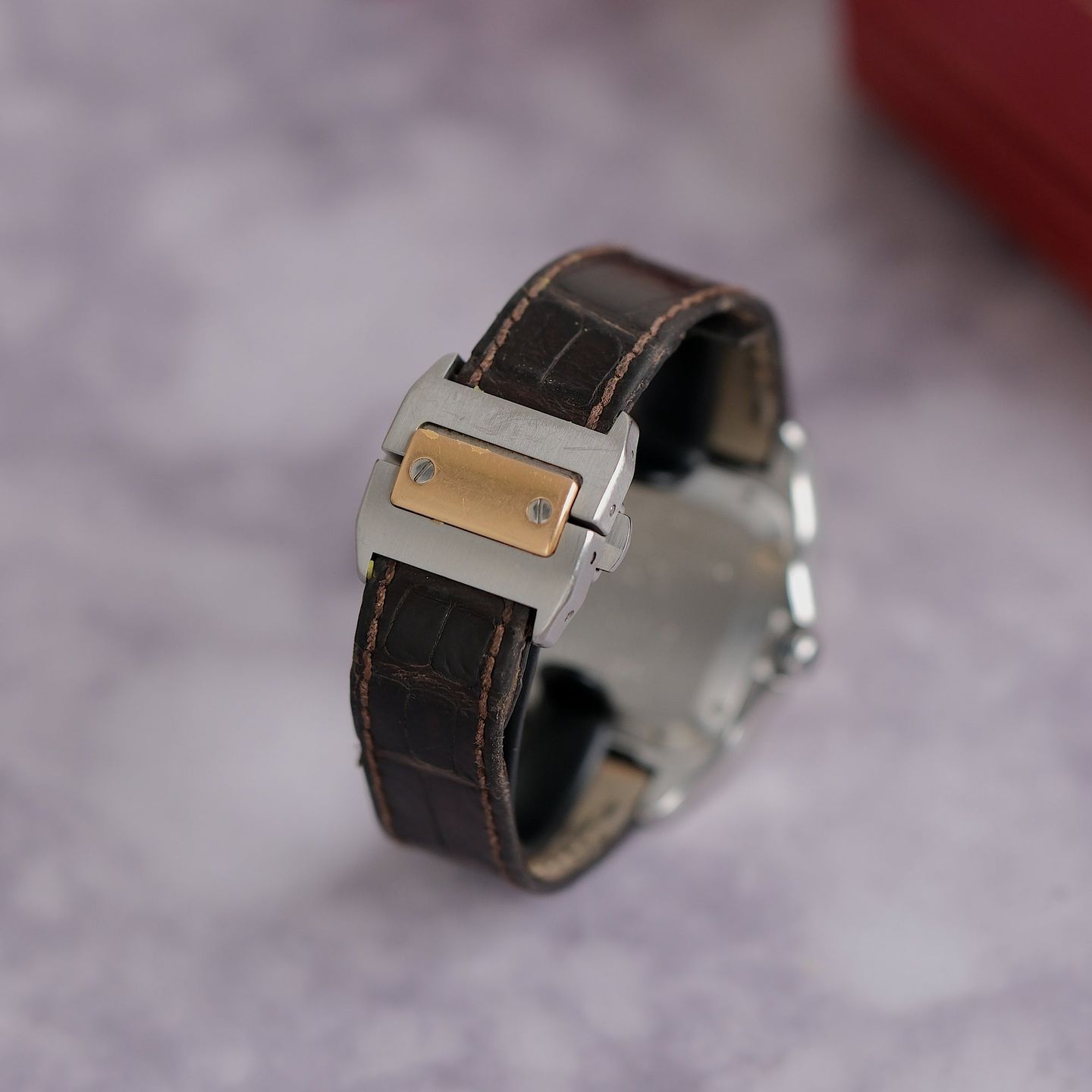 Cartier Santos 100 2878 (1904) - White dial 33 mm Steel case (4/8)