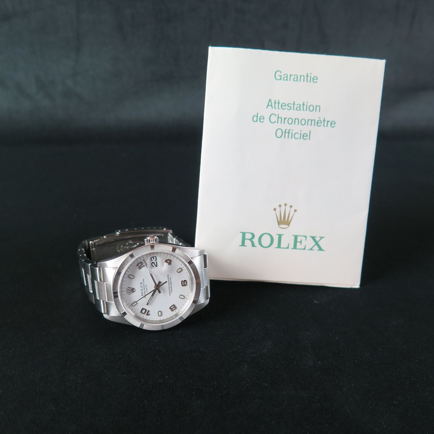 Rolex Oyster Perpetual Date 15210 (2004) - Wit wijzerplaat 34mm Staal (8/8)