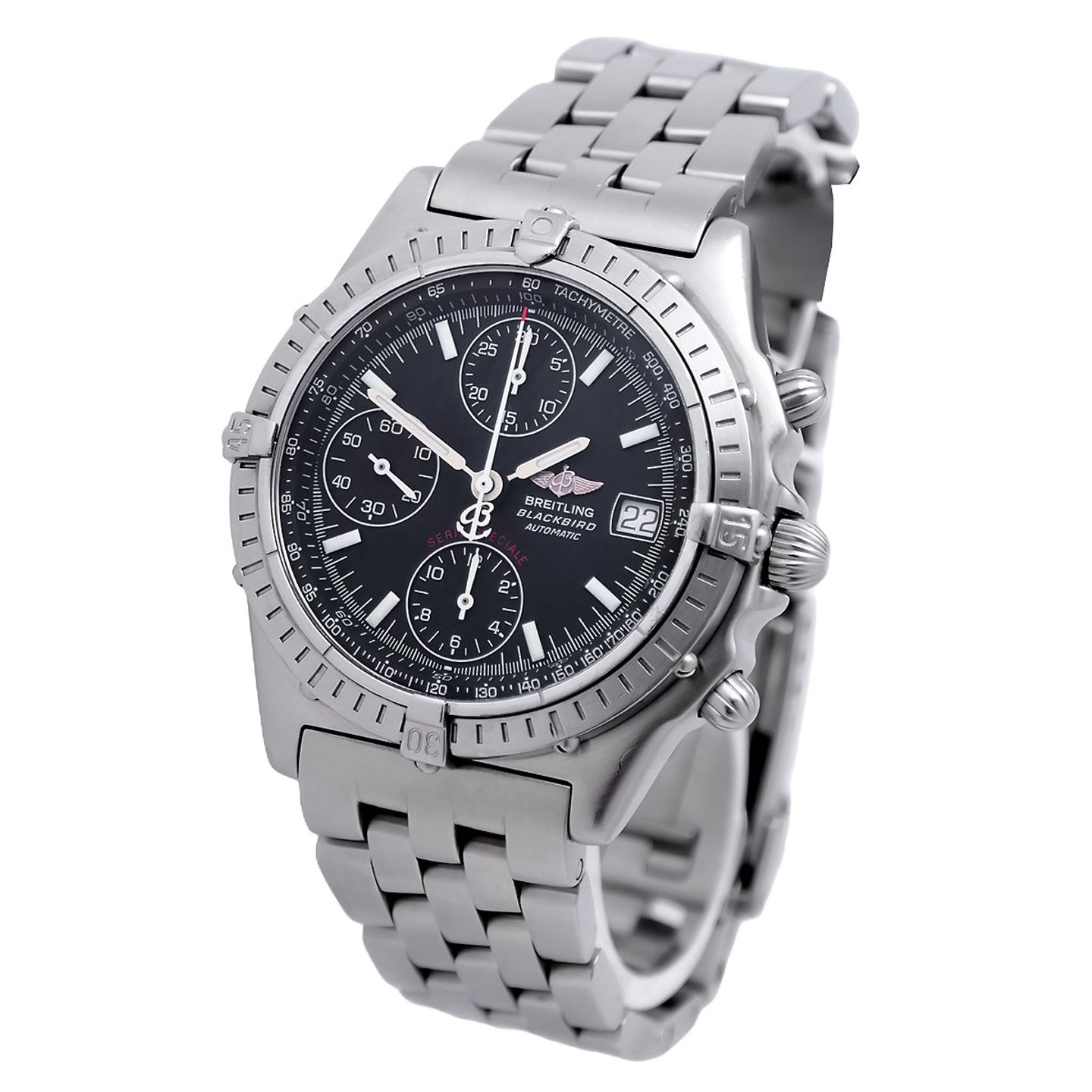 Breitling Blackbird A13350 (1997) - Zwart wijzerplaat 40mm Staal (2/8)