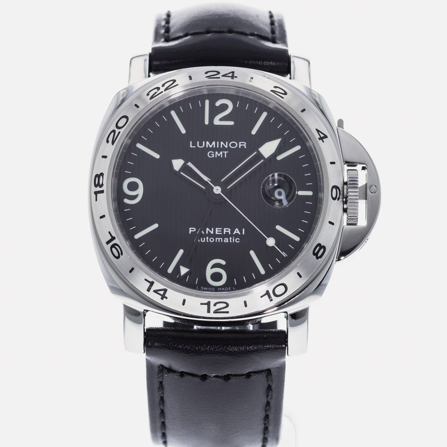 Panerai Luminor GMT Automatic PAM 00029 (Unknown (random serial)) - Black dial 44 mm Steel case (1/1)