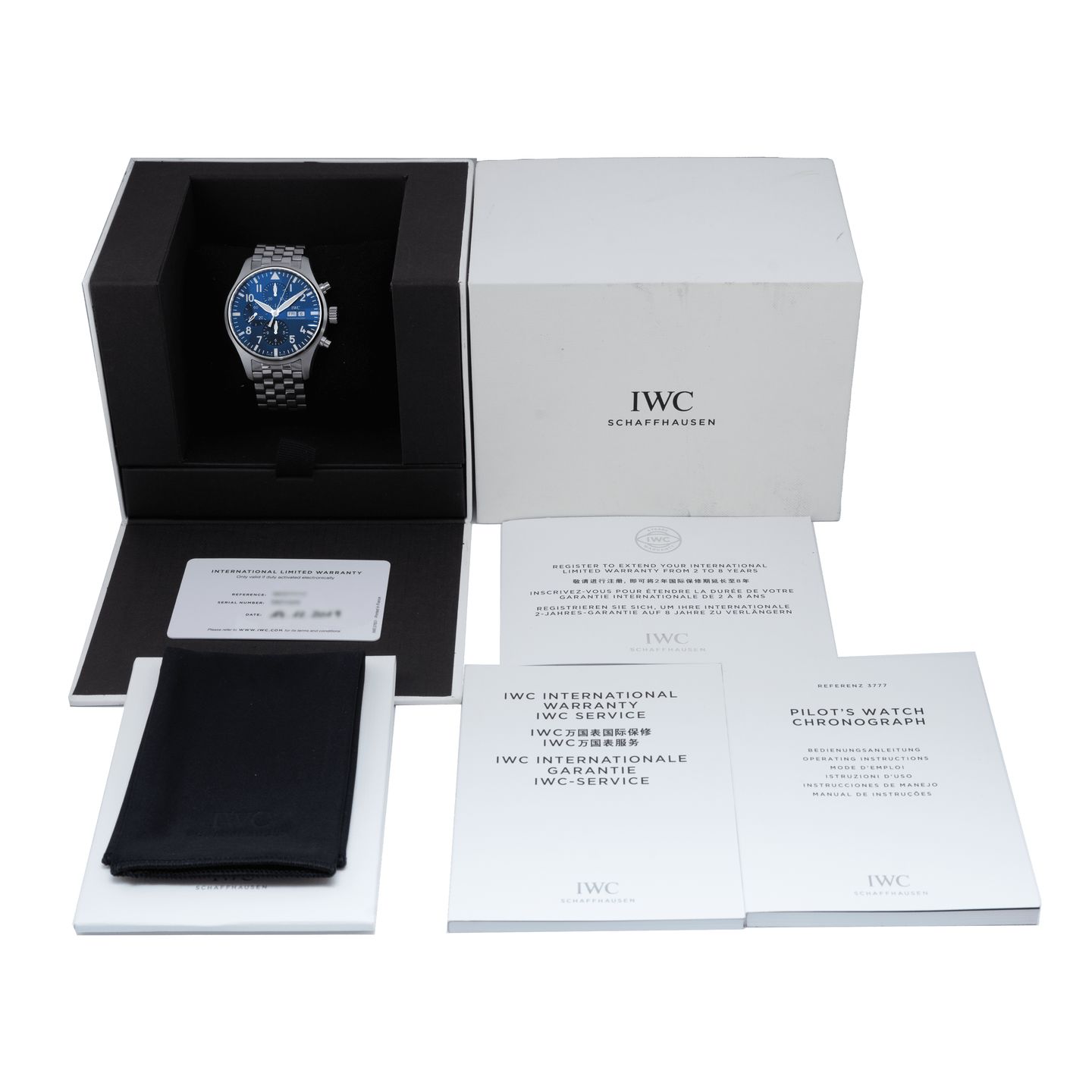IWC Pilot Chronograph IW377717 (Unknown (random serial)) - Blue dial 43 mm Steel case (8/8)